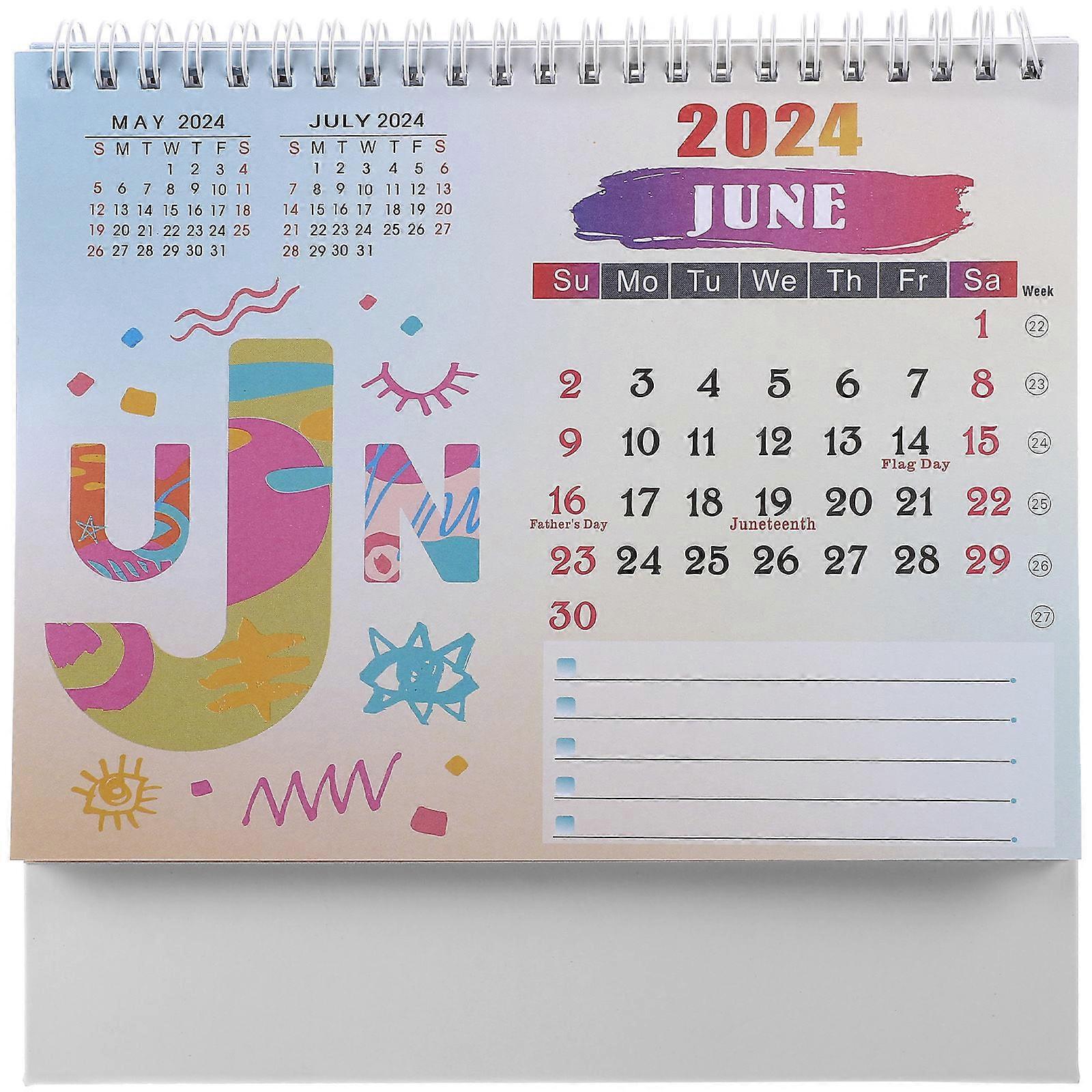 3Pcs Decorative Standing Calendar Office Desktop Calendar Designed For Teachers With Multi Color For Schedule Planning