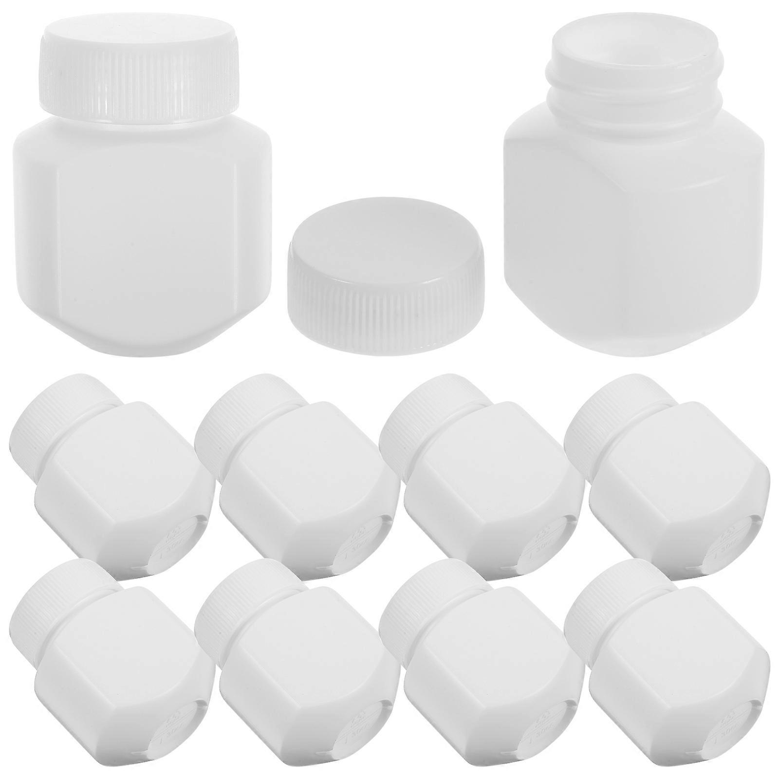 Storage Bottles Pills Bottles for Storage Use 30Pcs White Hdpe with Caps