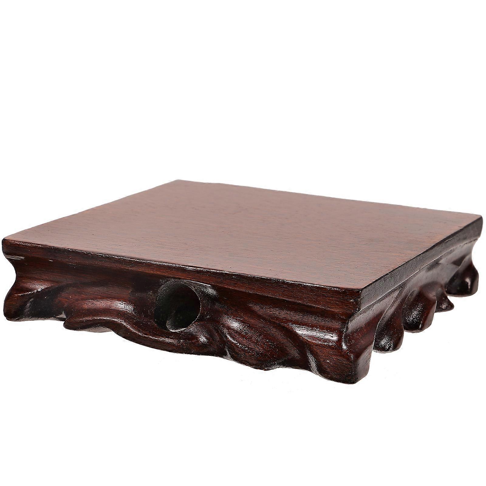 Crafts Display Base Wood Stand for Home 3Pcs Solid Square Figurine Stand