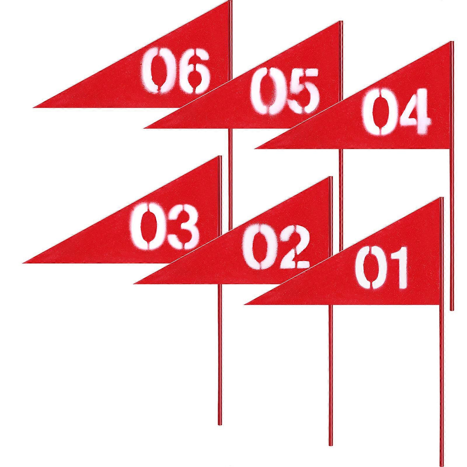 Mini Marking Flags For Camping Tent Fixation In Outdoor Use Red Triangular Flags 15.50X0.50X20.00cm 24 Pcs
