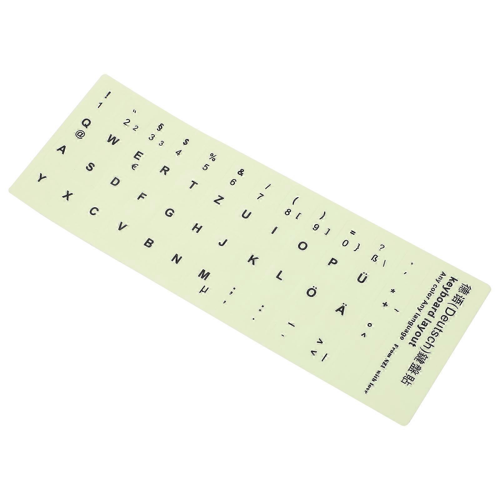 Glow In The Dark Keyboard Stickers 2Pcs German Keyboard Replacement For Laptop Computer Keyboard 18X6.5cm Easy Application