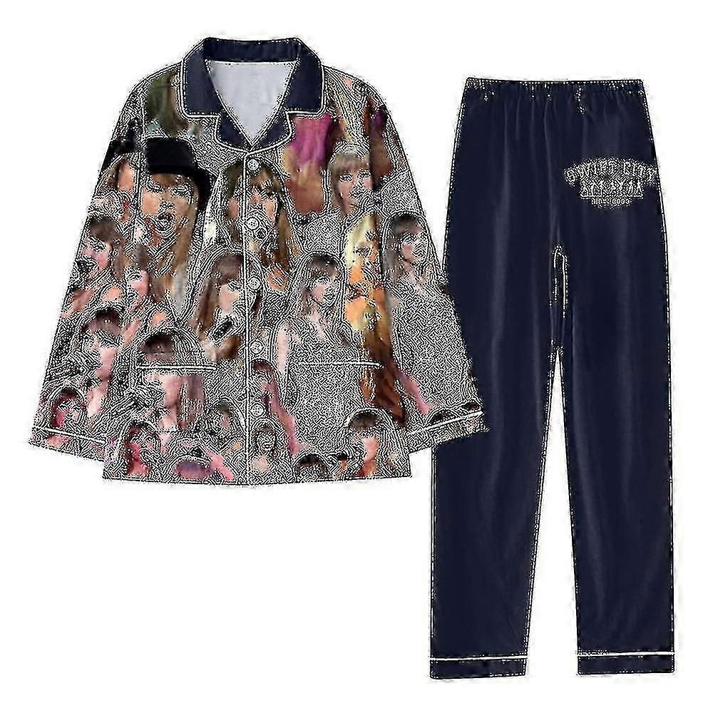 Taylor Swift The Eras Tour Navidad Pijamas Conjunto De Mujeres 1989 Camisas Y Pantalones Pijamas Pijamas Conjuntos Botones Ropa De Dormir Swiftie Ropa De Dormir