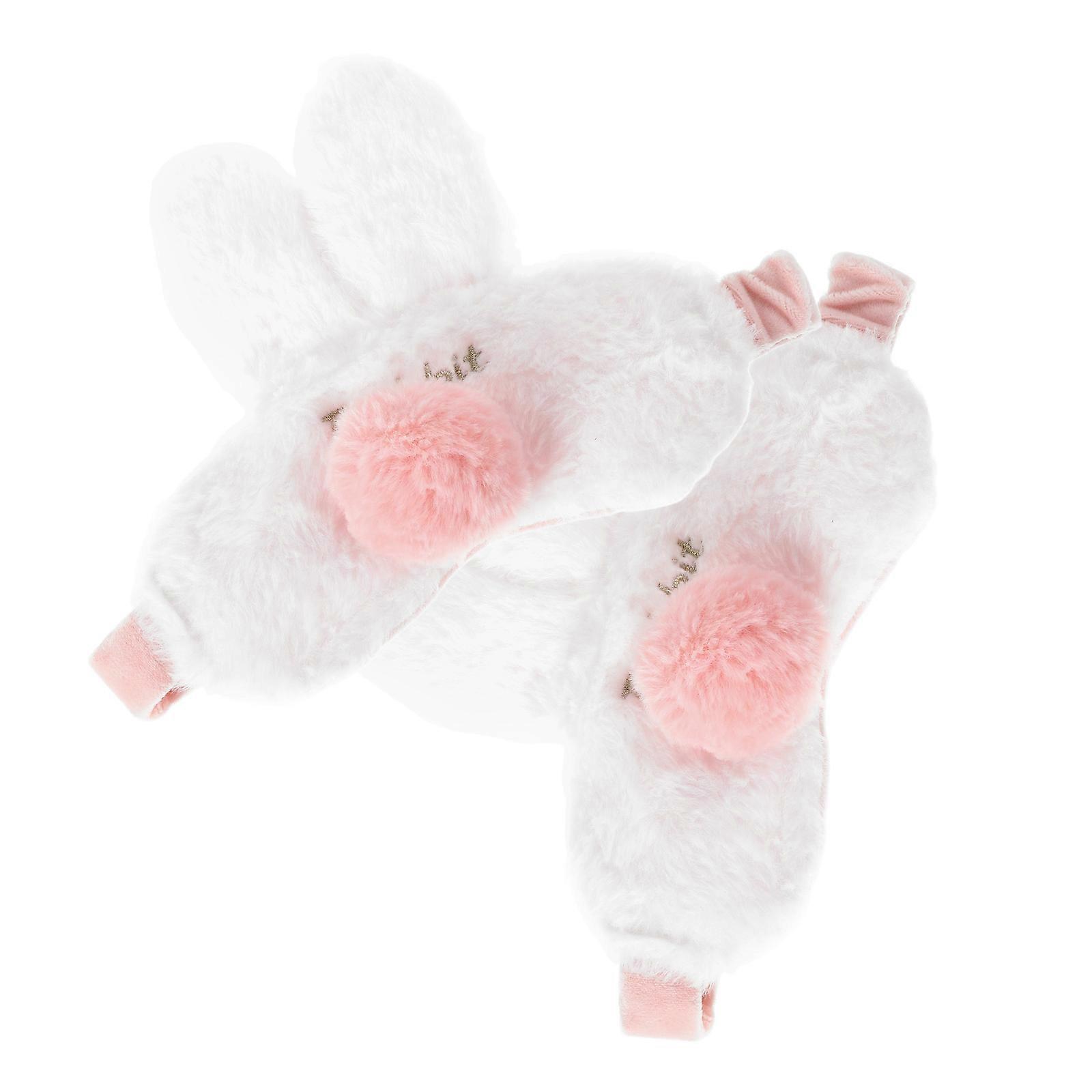 Plush Sleeping Eye Mask for Women Light Blocking Soft Cute Design 4Pcs Set