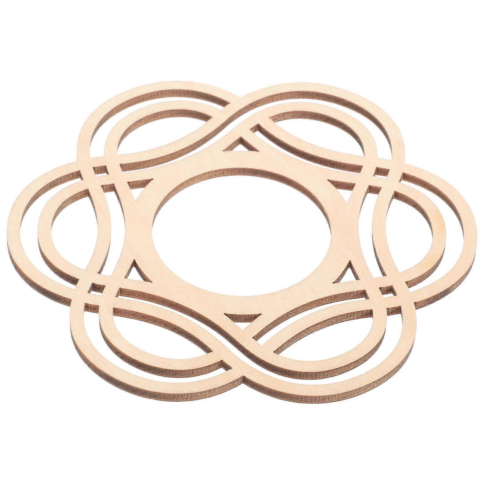 Reusable 4Pcs Round Coasters In Ivory Wood For Kitchen And Hotel Table Anti-scald Functionality