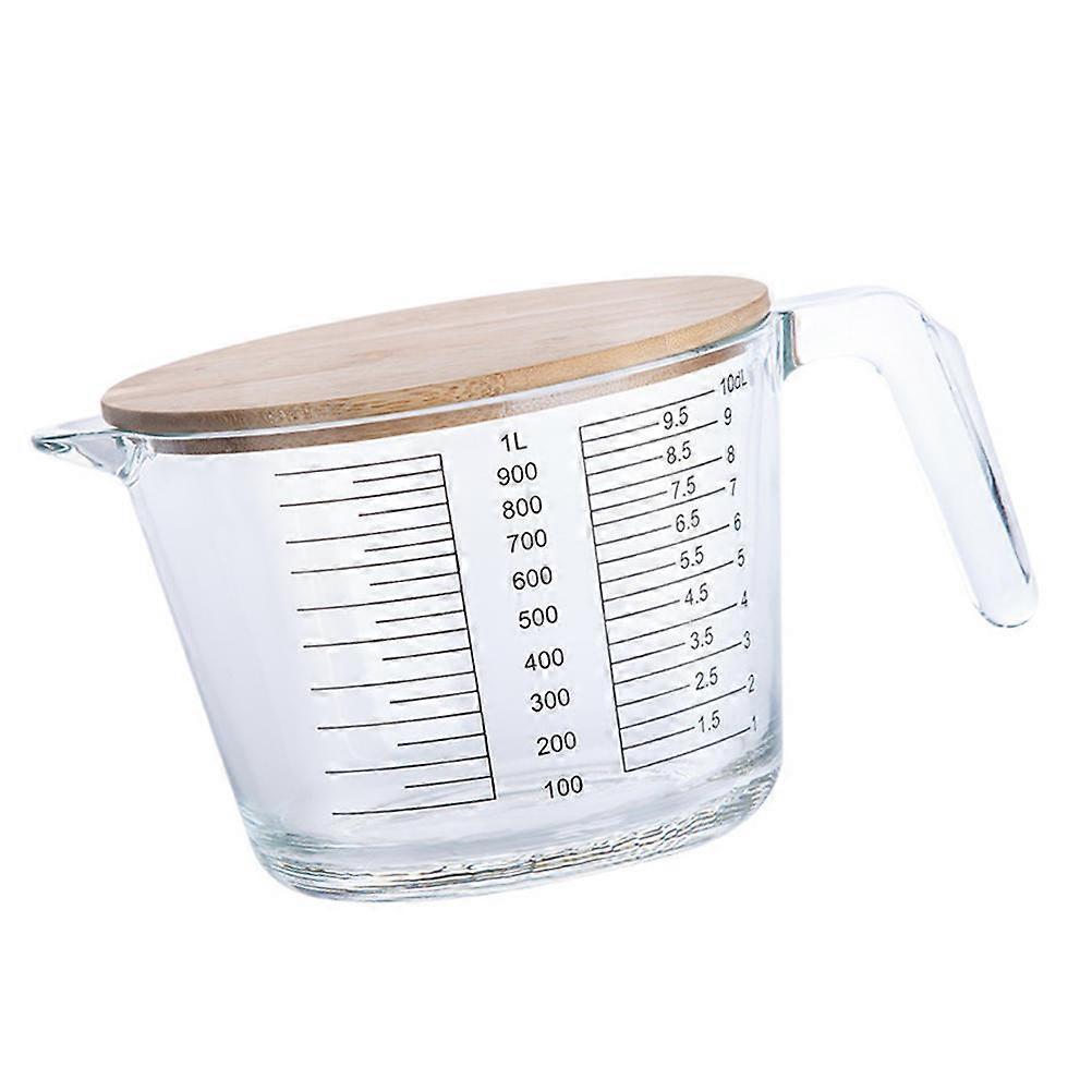 Heat-resistant Glass Measuring Jug 2Pcs Simple Design for Measuring Kitchen Utensils Assorted Color Suitable for Baking and Cooking