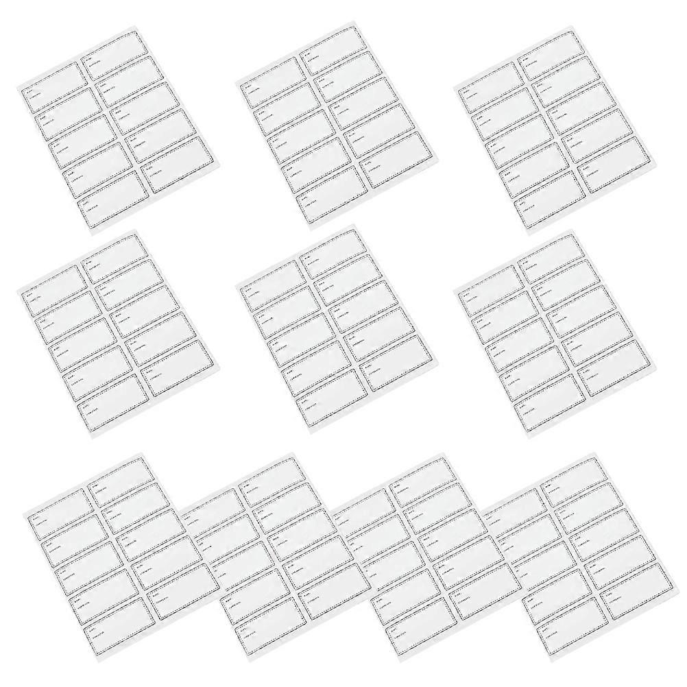 Labels Rectangular Simple Design Oil-Resistant Storage Organization 10Pcs