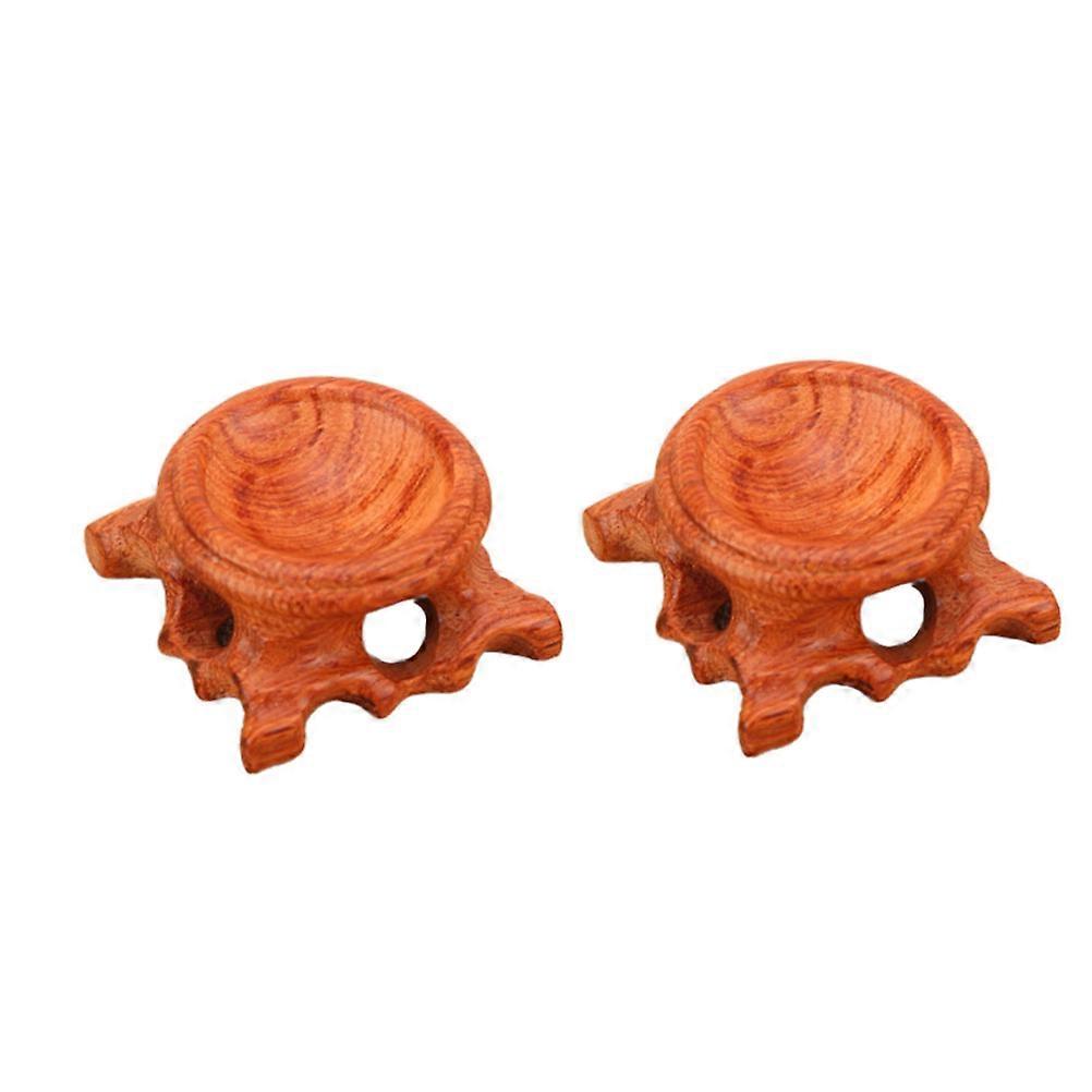 Crystal Ball Holder Redwood Base for Display 2Pcs Solid Wood Brown Stand