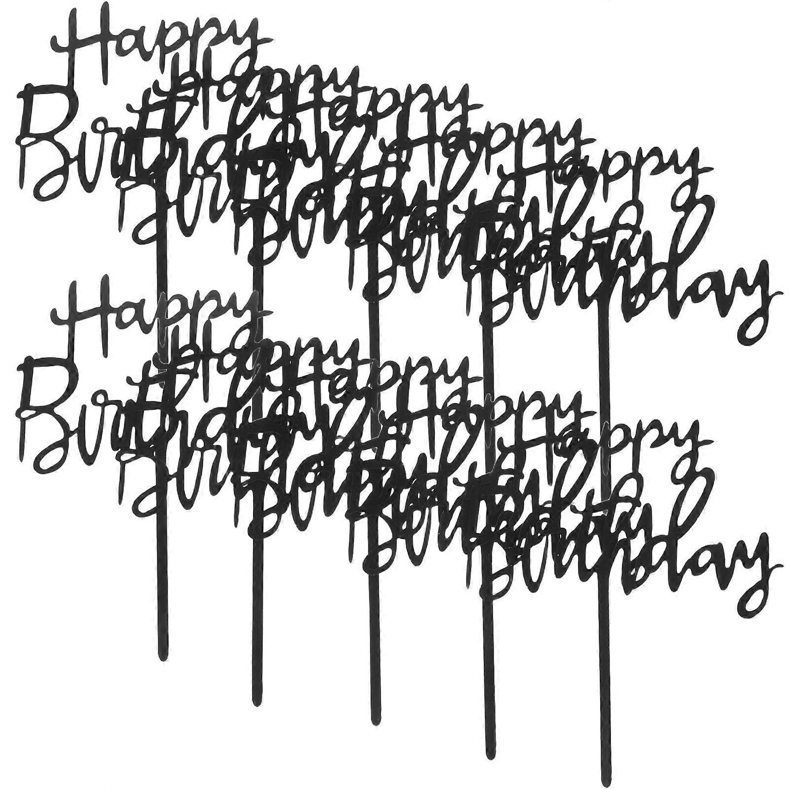 Birthday Cake Decorations Acrylic Topper for Party 50Pcs Insert