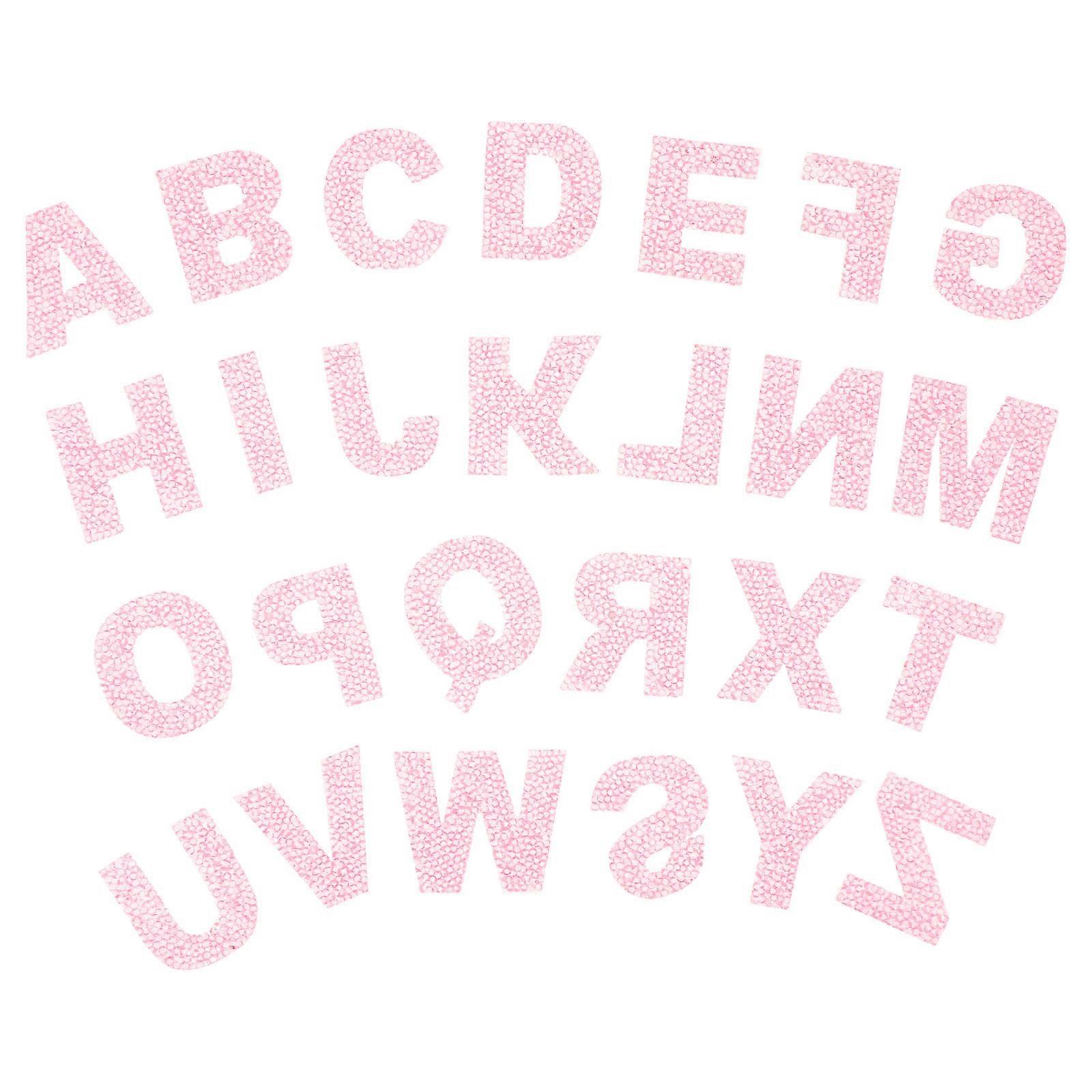 Iron on Patch for Decoration 2Sets Alphabet Shaped Rhinestone Embroidery