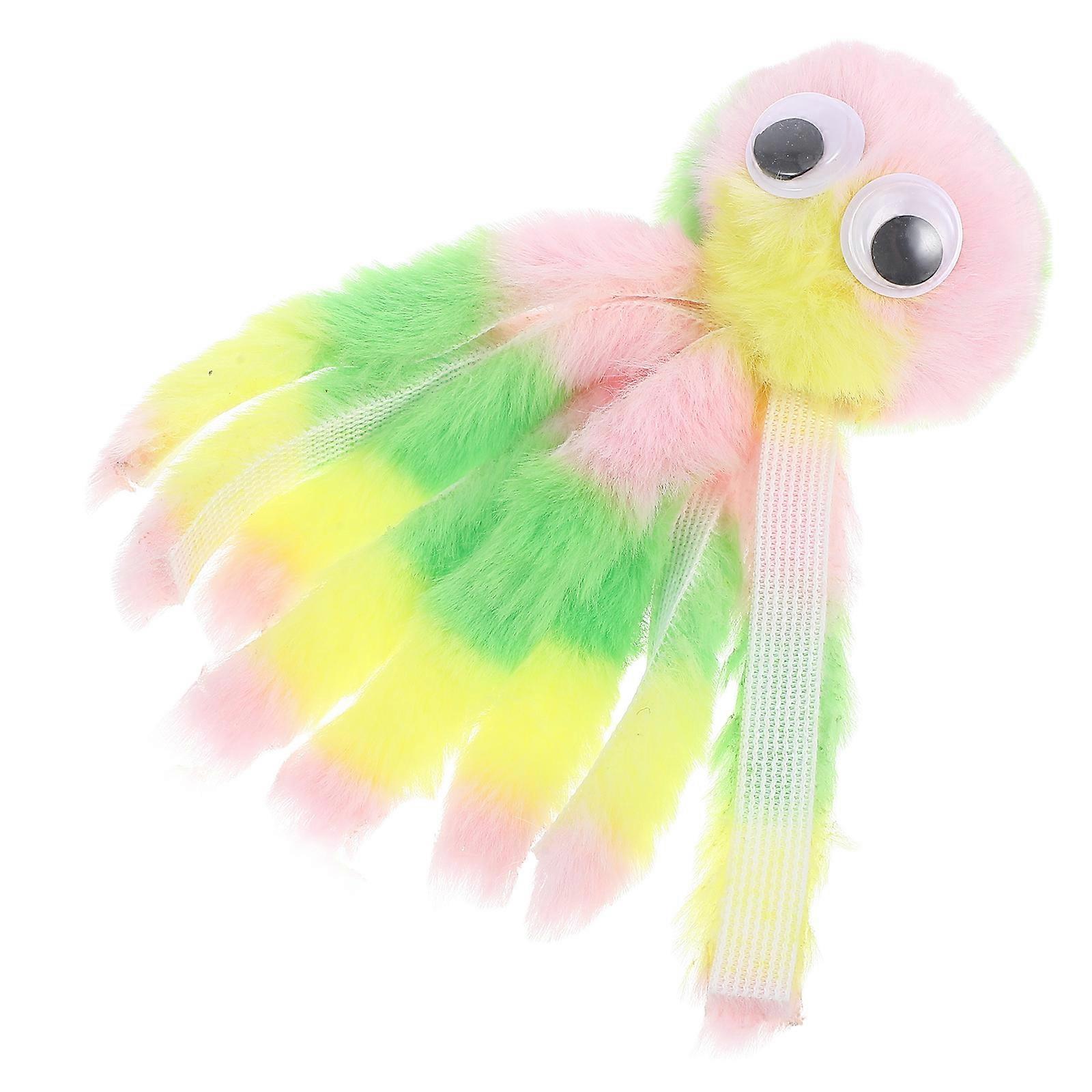 Soft Plush Octopus Cat Toy for Chewing 3Pcs Colorful Interactive Kitten