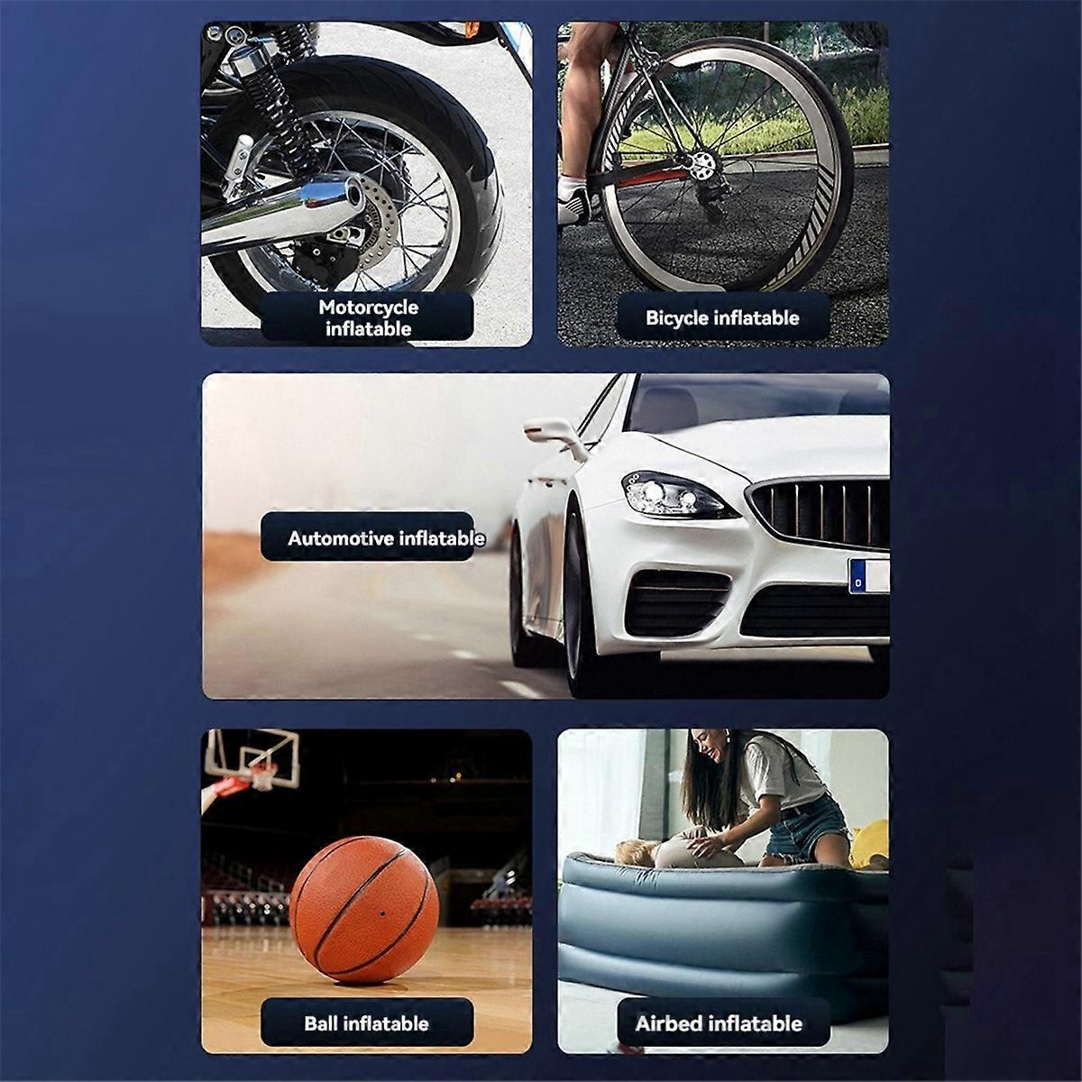 Mini Electric Bike Air Pump Powerful Air Compressor Black Orange