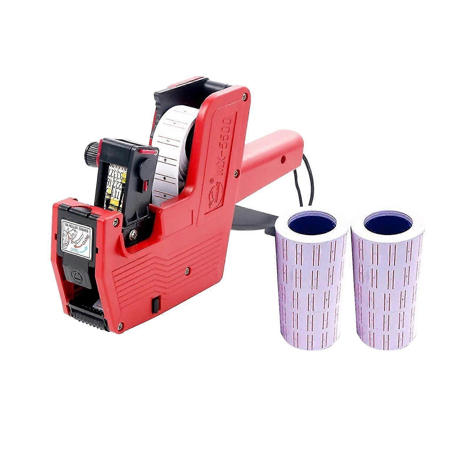 8 Digits Price Tag Machine Handheld Price Labeller Label Date Maker Pricing with 10pcs Price Labels Paper for Office Retail Shop Grocery Store Organiz