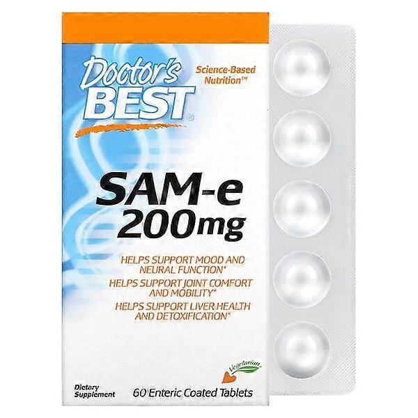 Doctor's Best, SAM-e, 200 mgs, 60 Comprimidos Enteric Coated