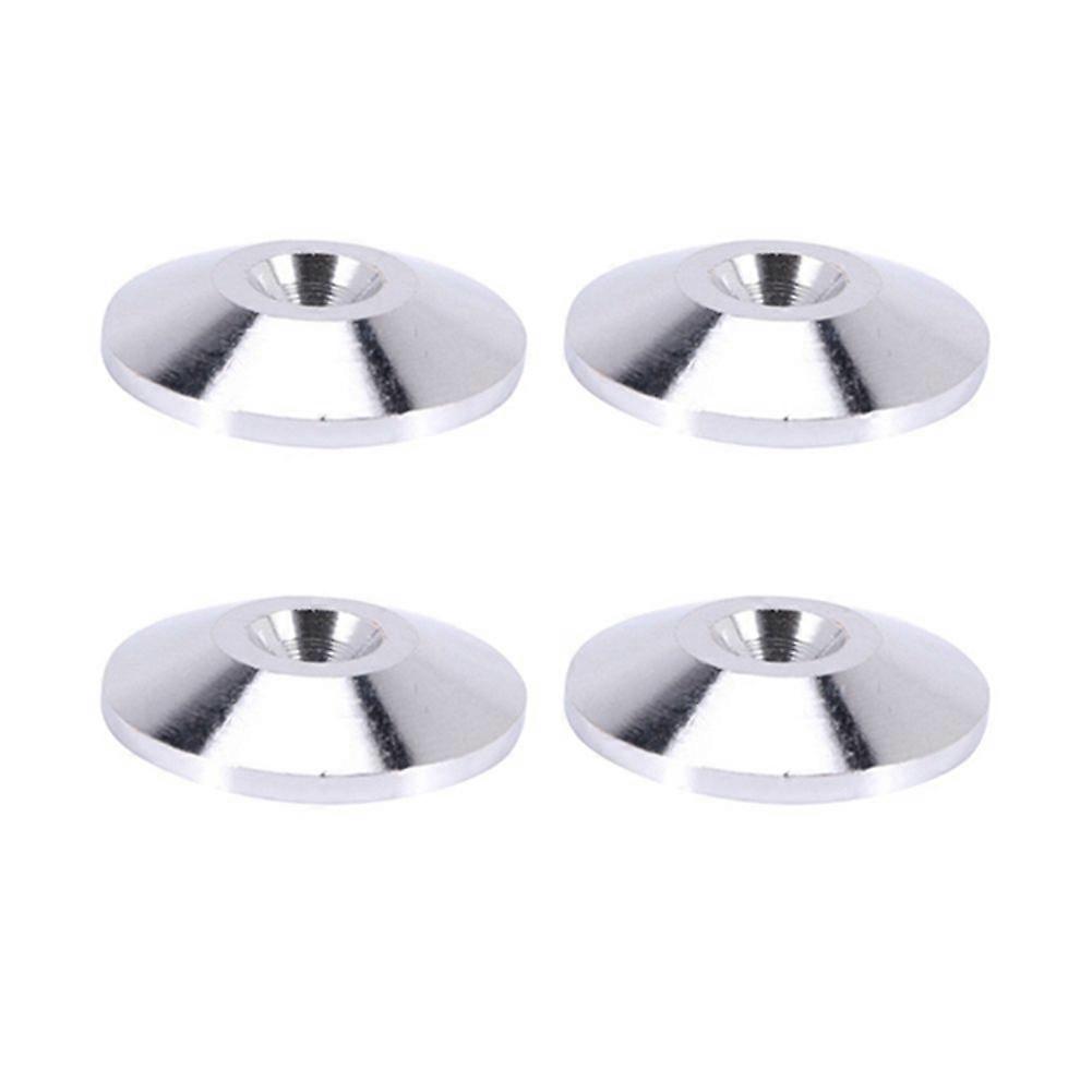 4 Pcs Speaker Pure Copper Spikes Pads HiFi Speaker Box Isolation Floor Stand Feet Cone Base Shoes Pad (Silver)