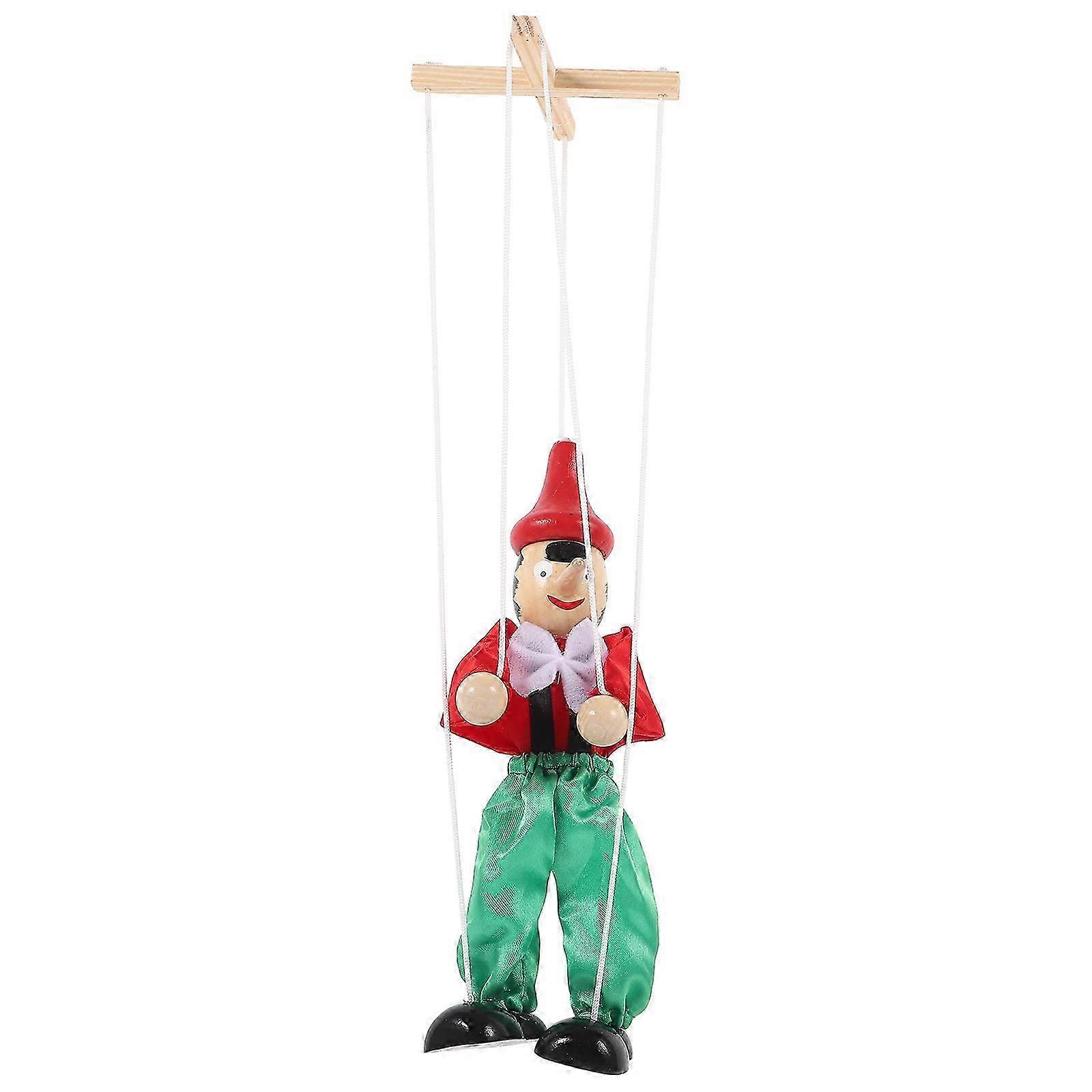 Marionette Puppet String Wood Marionette Puppet Show Toy Interactive Doll Toy 26s