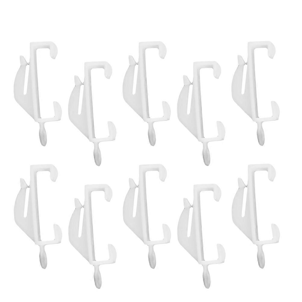 Plastic Curtain Rail Hooks for Hanging Curtains White 100Pcs Set
