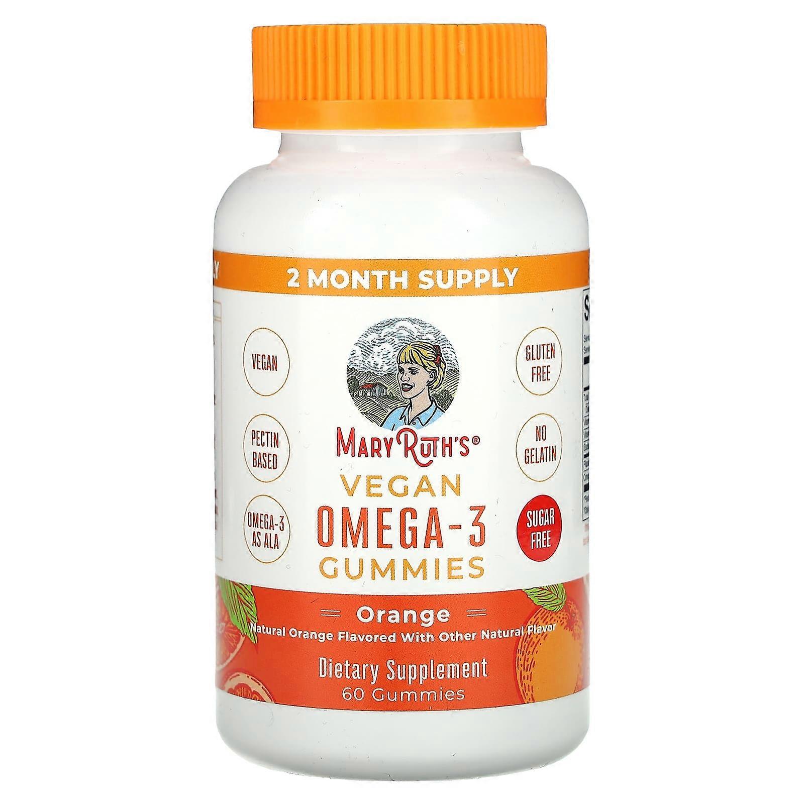 Vegan Omega-3 Gummies, Natural Orange, 60 Gummies