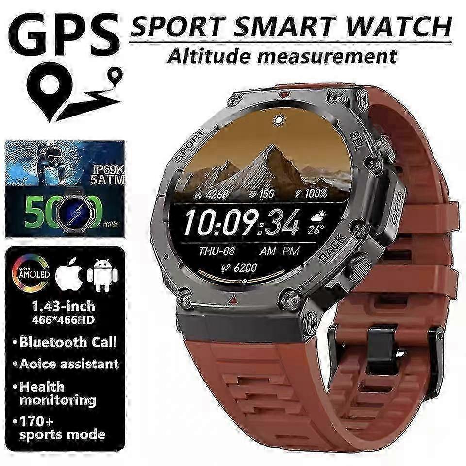 suitable for android and ios waterproof gps smartwatch with voice assistant and wireless call for outdoor sports