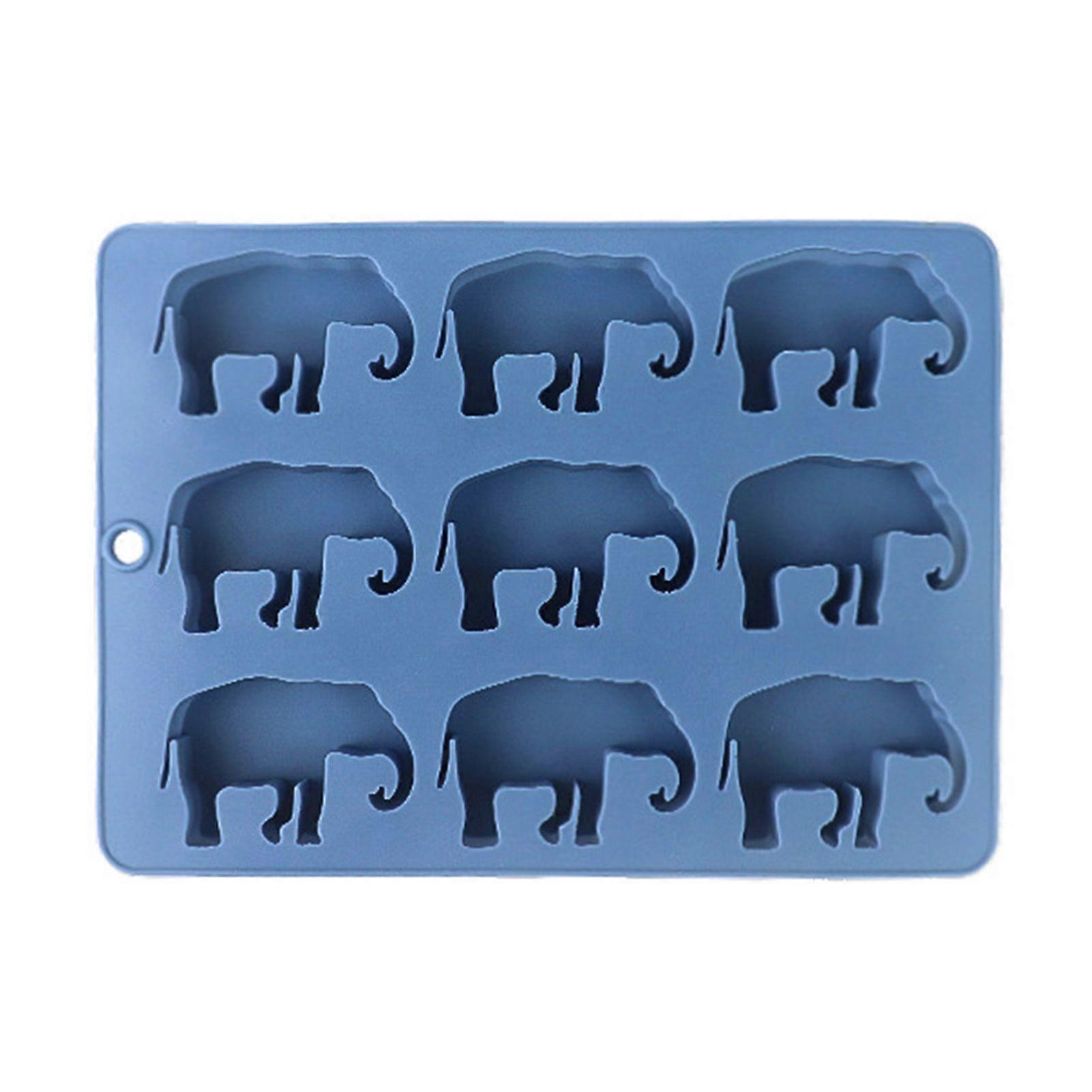 Silicone Ice Cube Tray with Animal Shapes Elephant Wolf Shape Ice Mold BPA-Free Easy-Release Ice Maker for Home