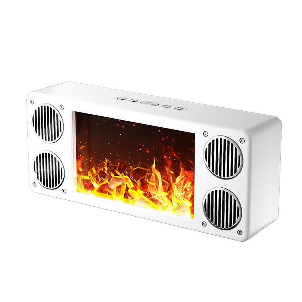 Subwoofer 360 Degree Surround Sound Bluetooth With Flame Fireplace Effect For Desktop And Home Use