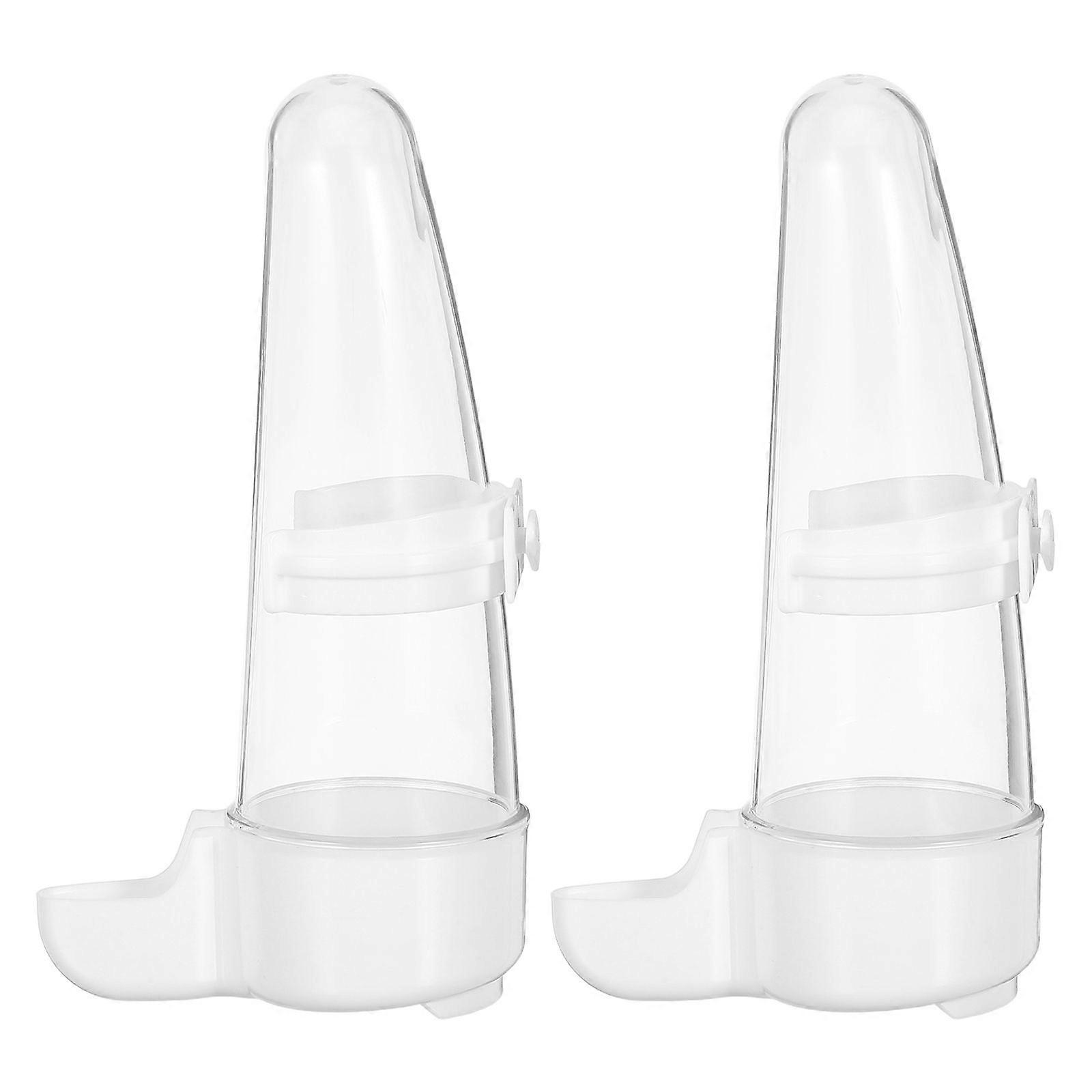2pcs Automatic Bird Feeder Waterer For Cage Parakeet Feeder And Waterer Parrot Automatic Water Dispenser Plastic Bird Food Container