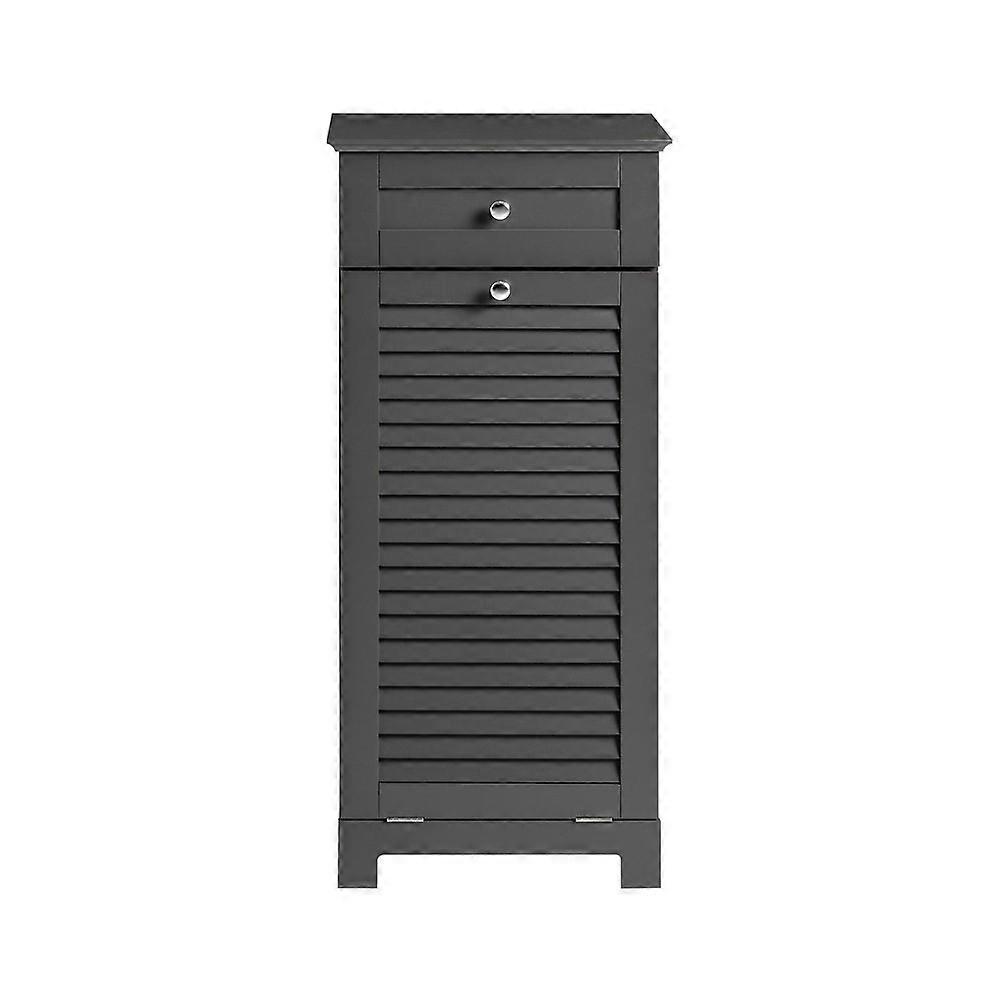 SoBuy BZR73-DG，浴室洗衣柜，洗衣柜，浴室储物柜，带百叶门和洗衣篮