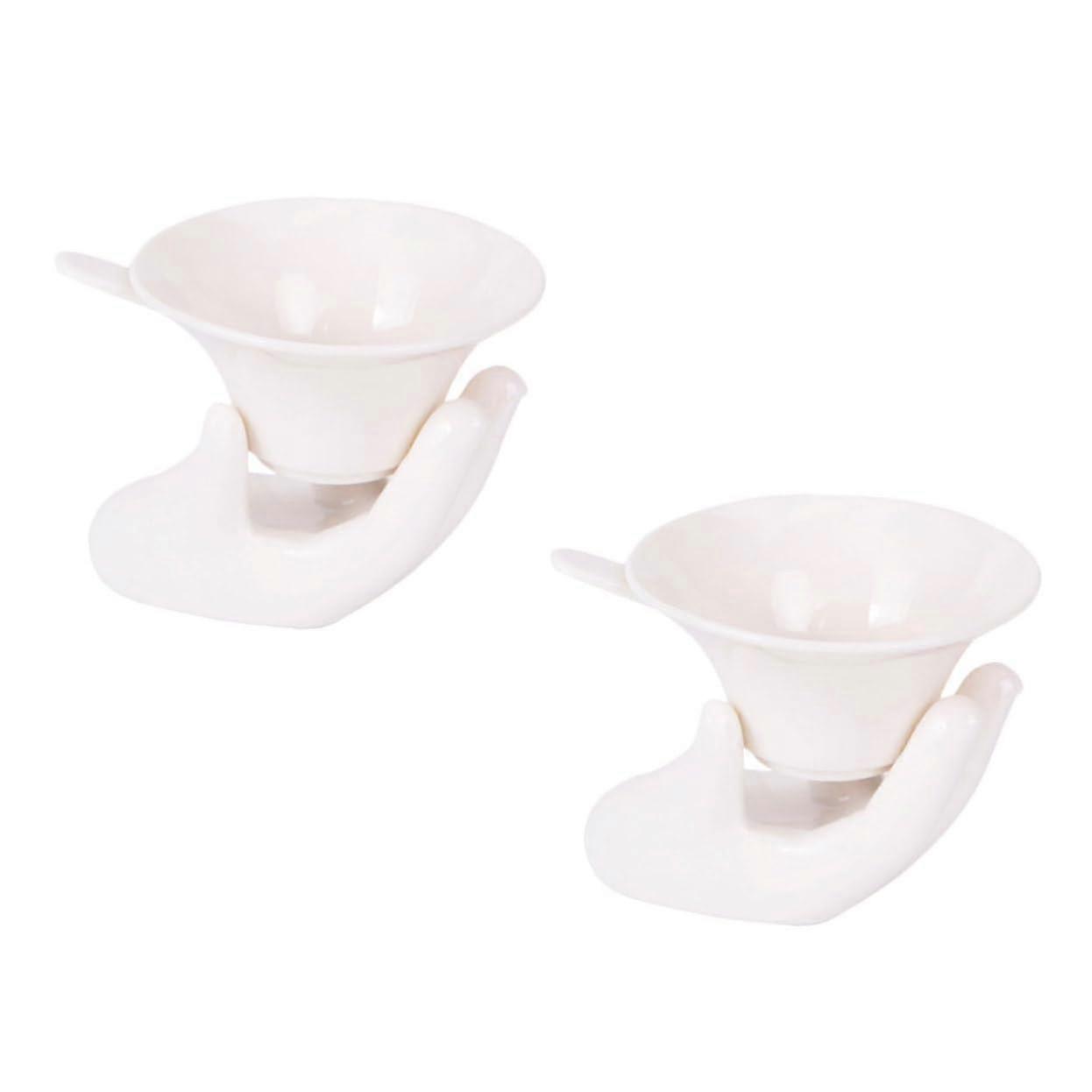 Ceramic Tea Strainer Two Pack White Creative Infuser Home Use Tea Filter