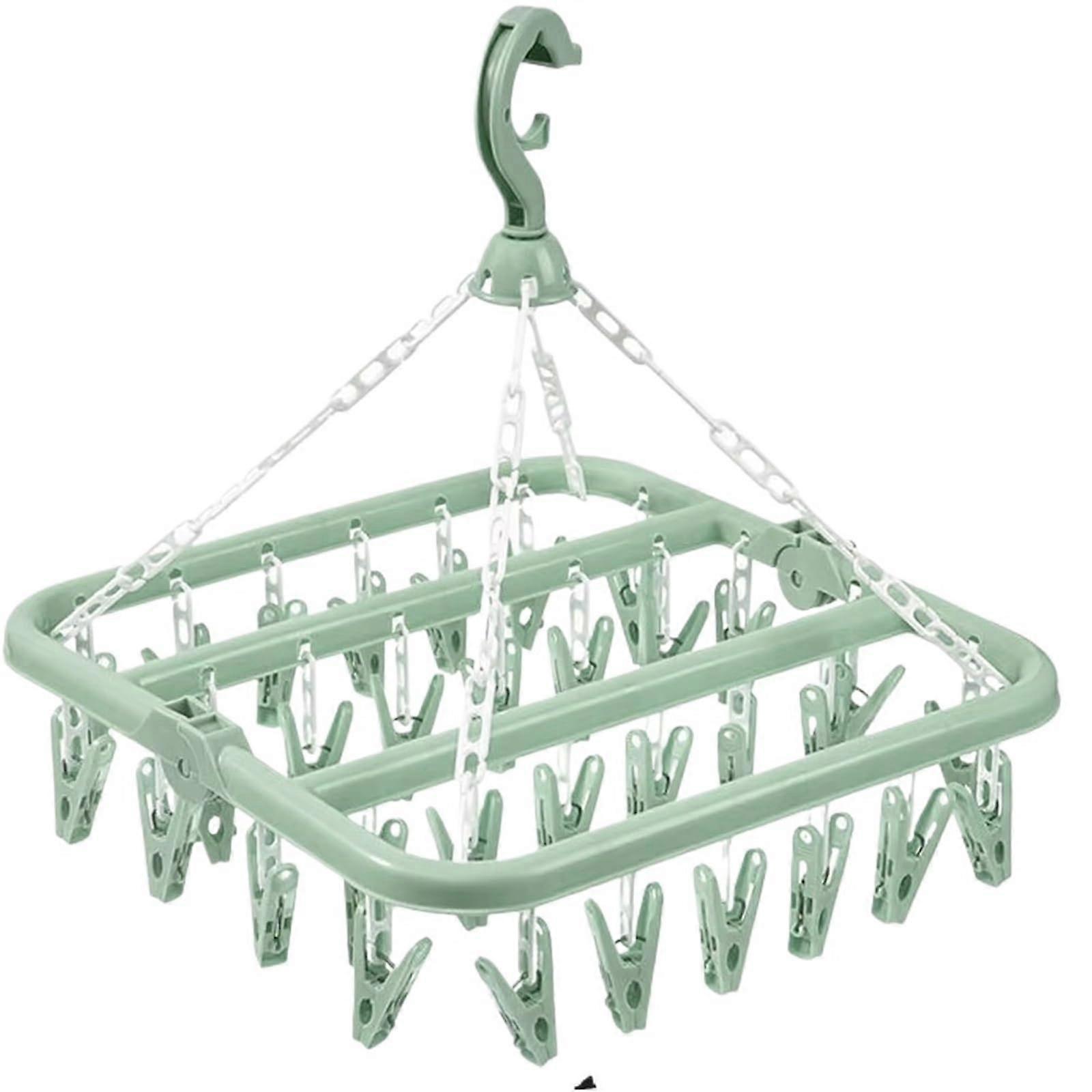 Hanging Drying Rack Foldable 1Piece Storage For Socks Shoe Insoles Green