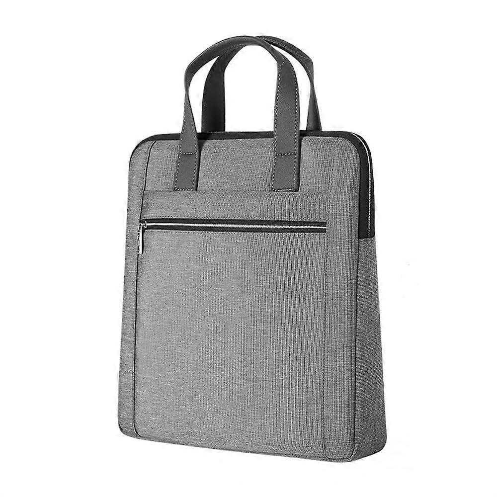 Vertical Business Conference File Bag Briefcase Grey 35x6.5x32 cm For Carrying Paper Files, A4 Document Organizer