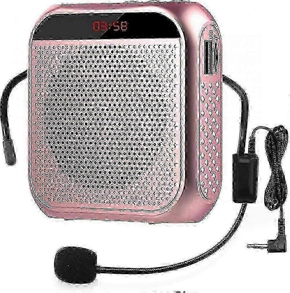 Rechargeable Portable Voice Amplifier with Wired Microphone Headset for Clear UK Public Speaking