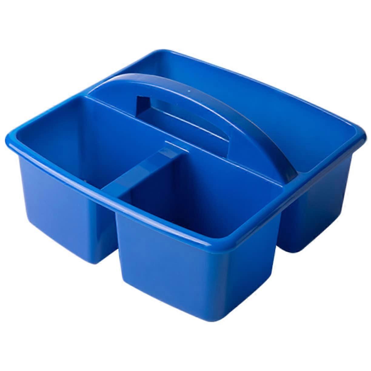 Plastic Multi Compartment Storage Basket for Classroom Table Organizer Stationery Holder with Divided Sections