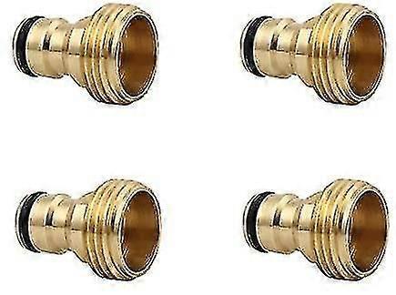 4 Pieces Garden Hose Quick Coupling 3/4 Inch Brass External Thread Hose Nozzle