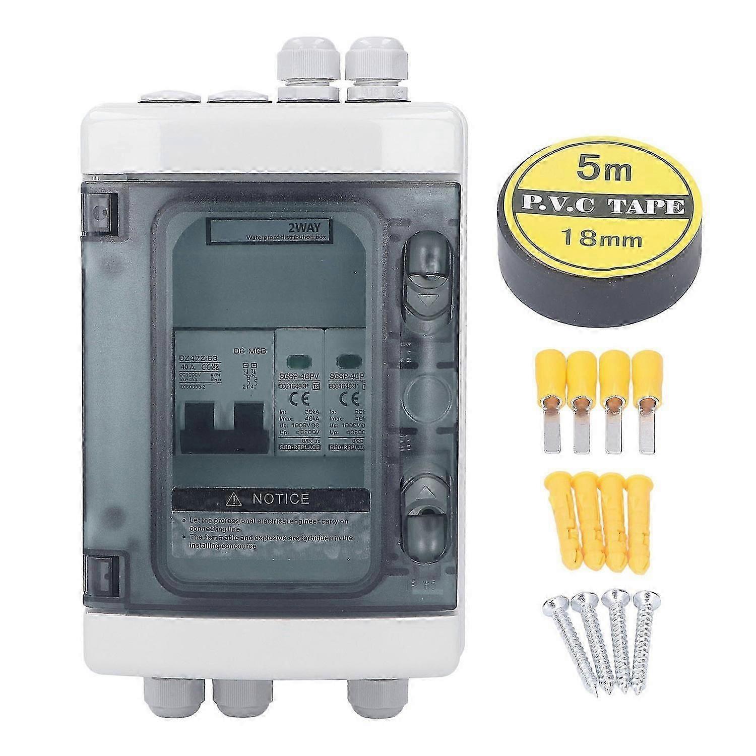 PV Combiner Box IP65 Waterproof Lightning Protection Photovoltaic Solar Disconnect Switch with 40A C