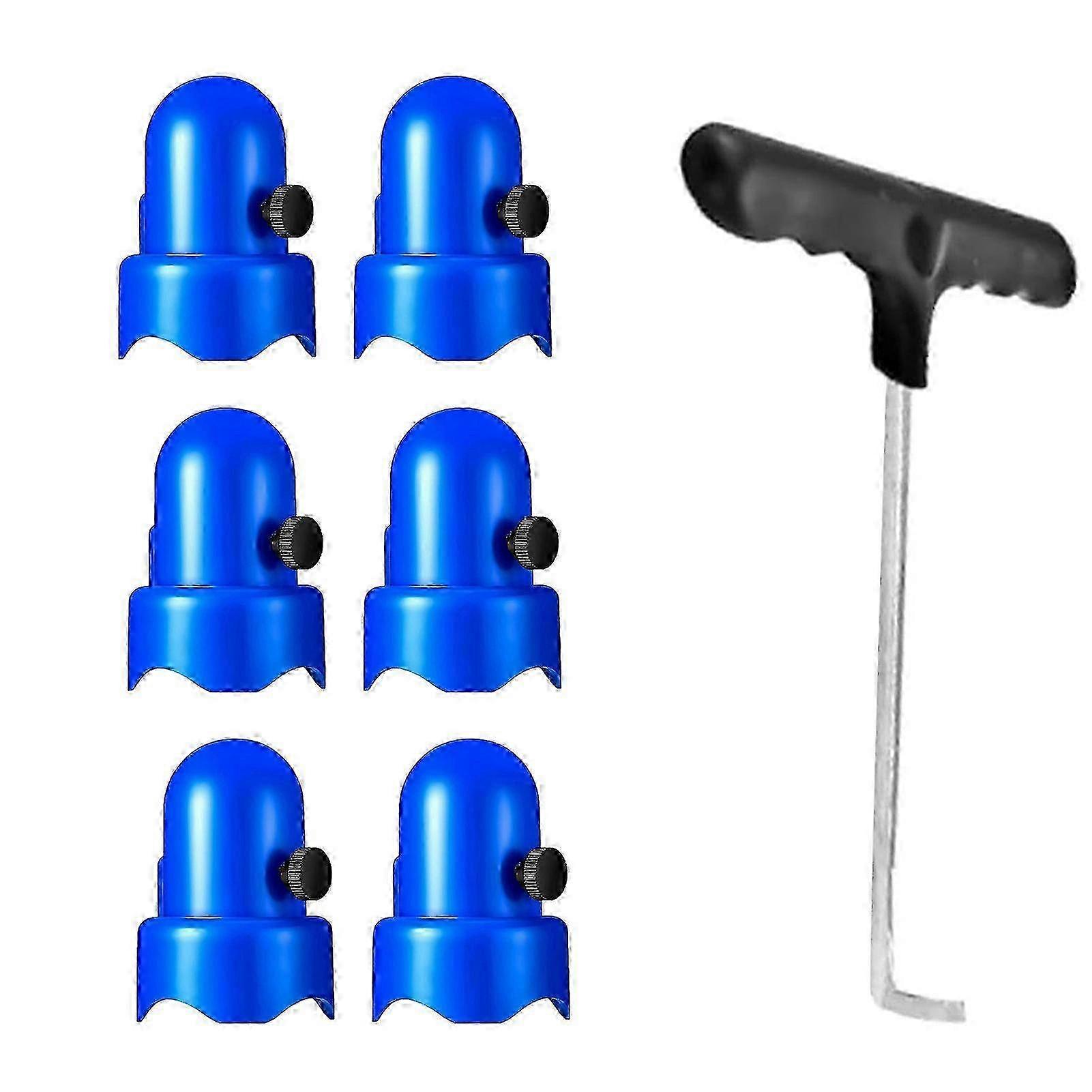 Trampoline Enclosure Pole Caps Safety Net Pole-Top Holders with Screw Thumb Fastener for Trampoline