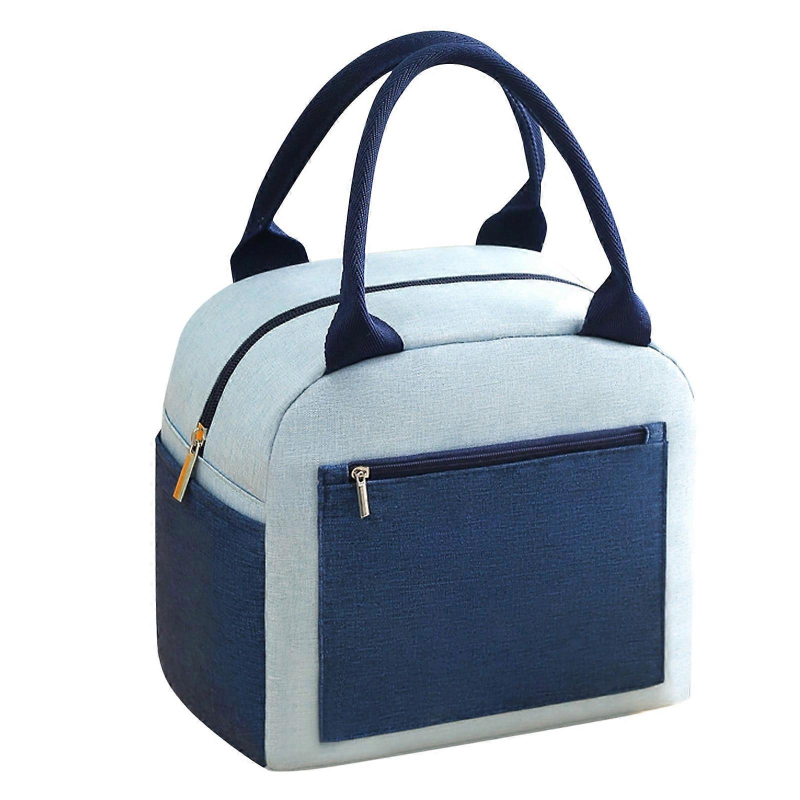 WRXMIJNHGSA Bento Bag Reusable Insulated Lunch Bag with Side Pocket, Leak Proof, Soft Handles, Durable Thermal Tote for Work, School, Picnic, Travel