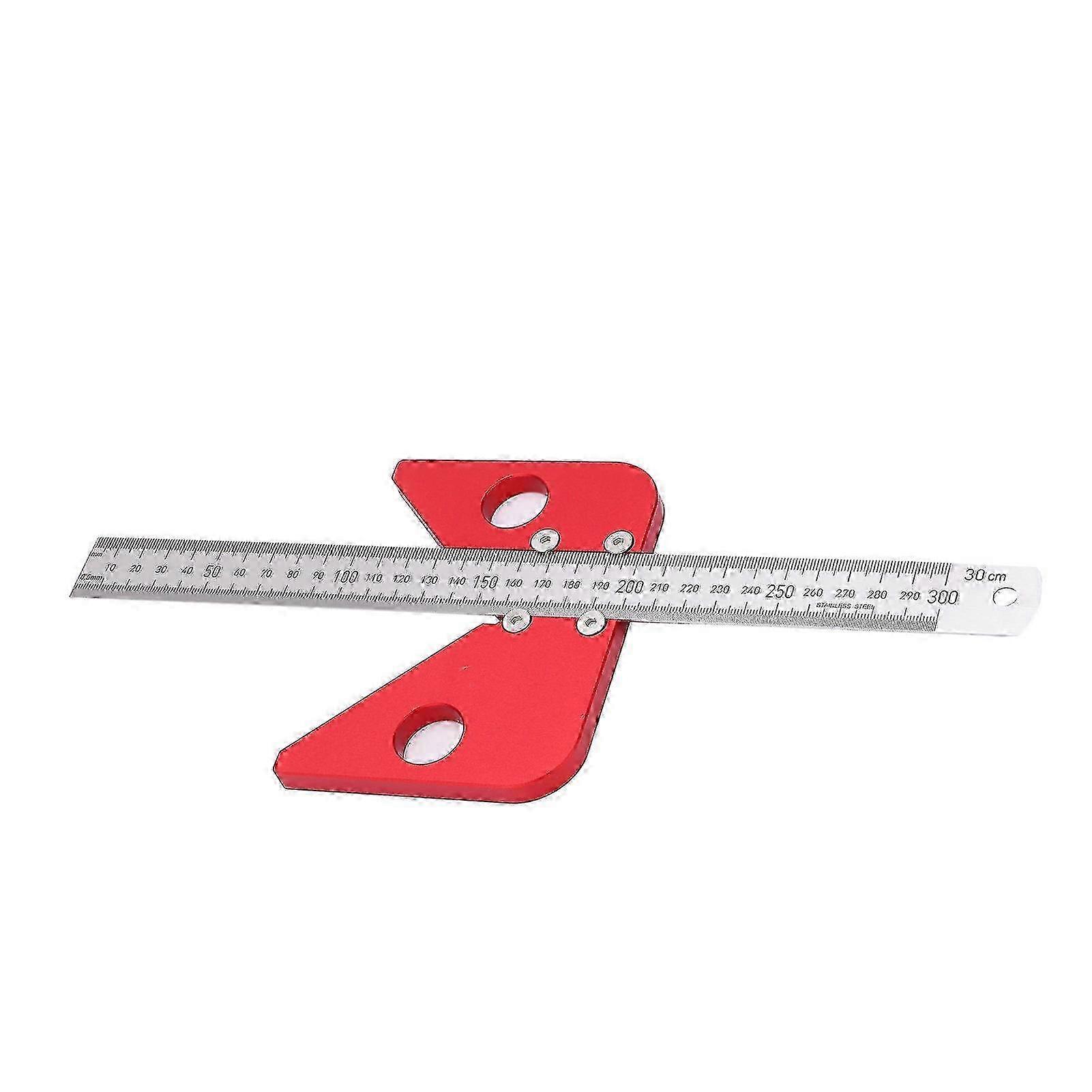 Center Scribe Gauge 45 90 Degree Finder Measuring Tool Carpenter Woodworking Ruler Red 2025