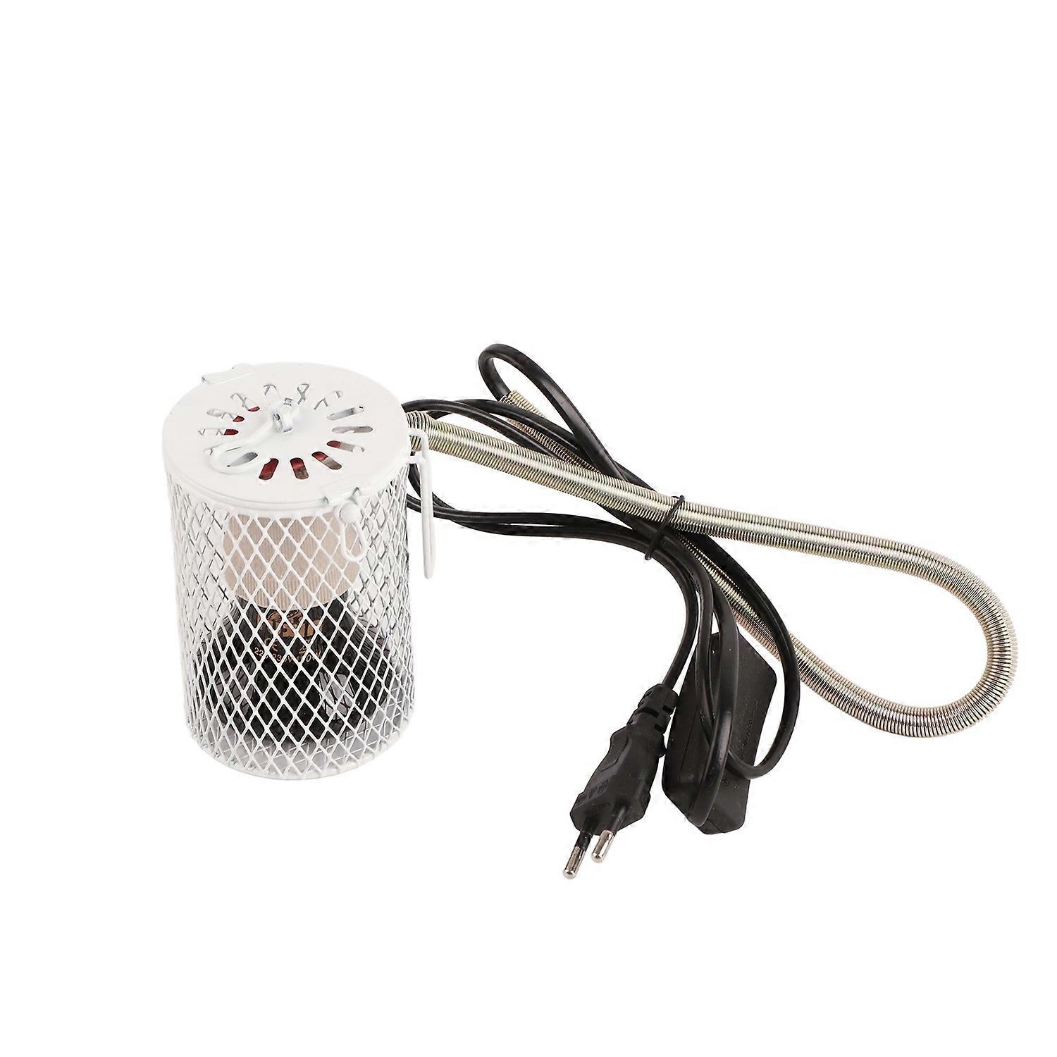 E27 Reptile AntiScald Lampshade and Heating Bulb Set Reptile Heat Lamp with Guard for Turtles Chicks