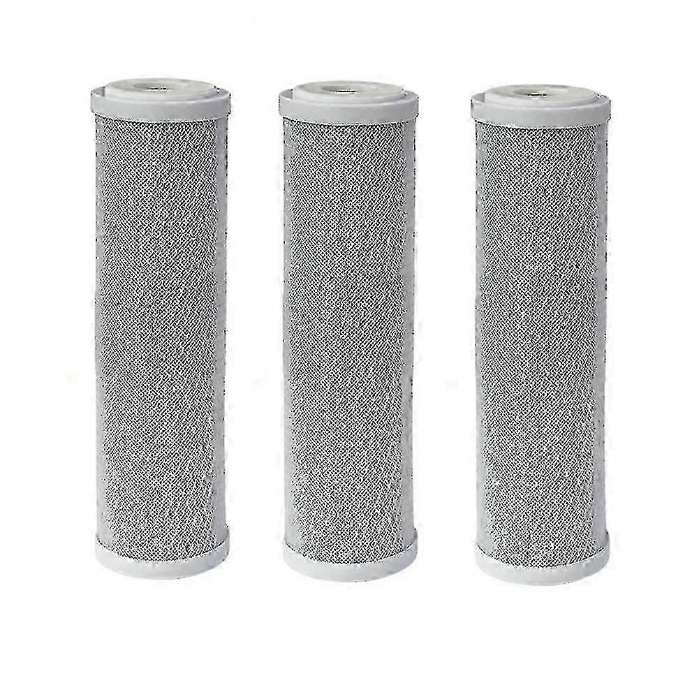 3Pcs 10" CTO Carbon Block Water Filter Cartridges - Remove Chlorine, Odors - EU Home Use