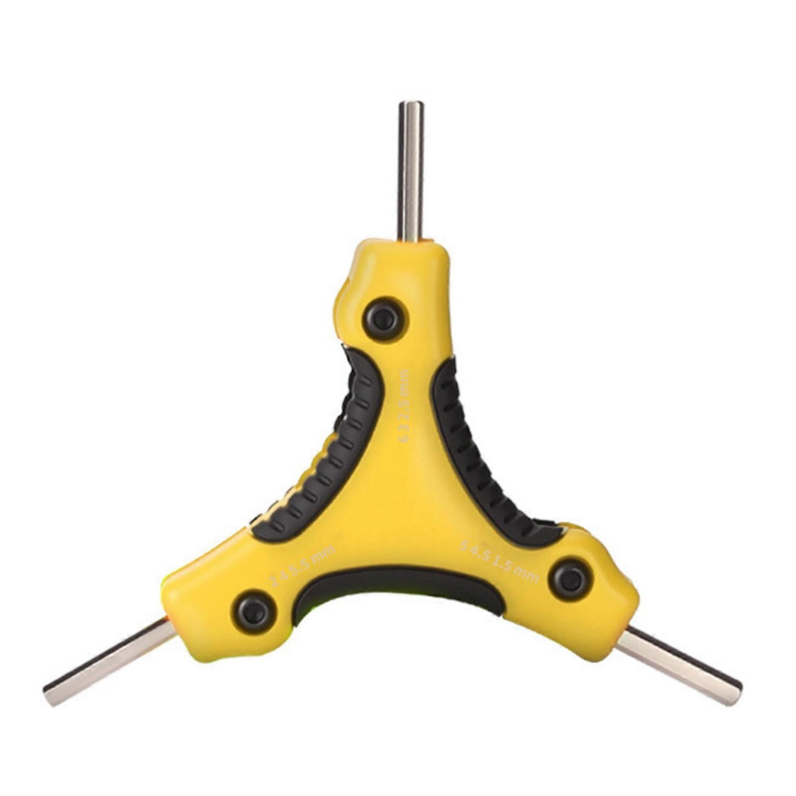 Multiple Size Hex Key Wrenches Carbon Steel Body Nonslip Design Ideal For Furniture Assembly And Accuracy Engineering  Yellow
