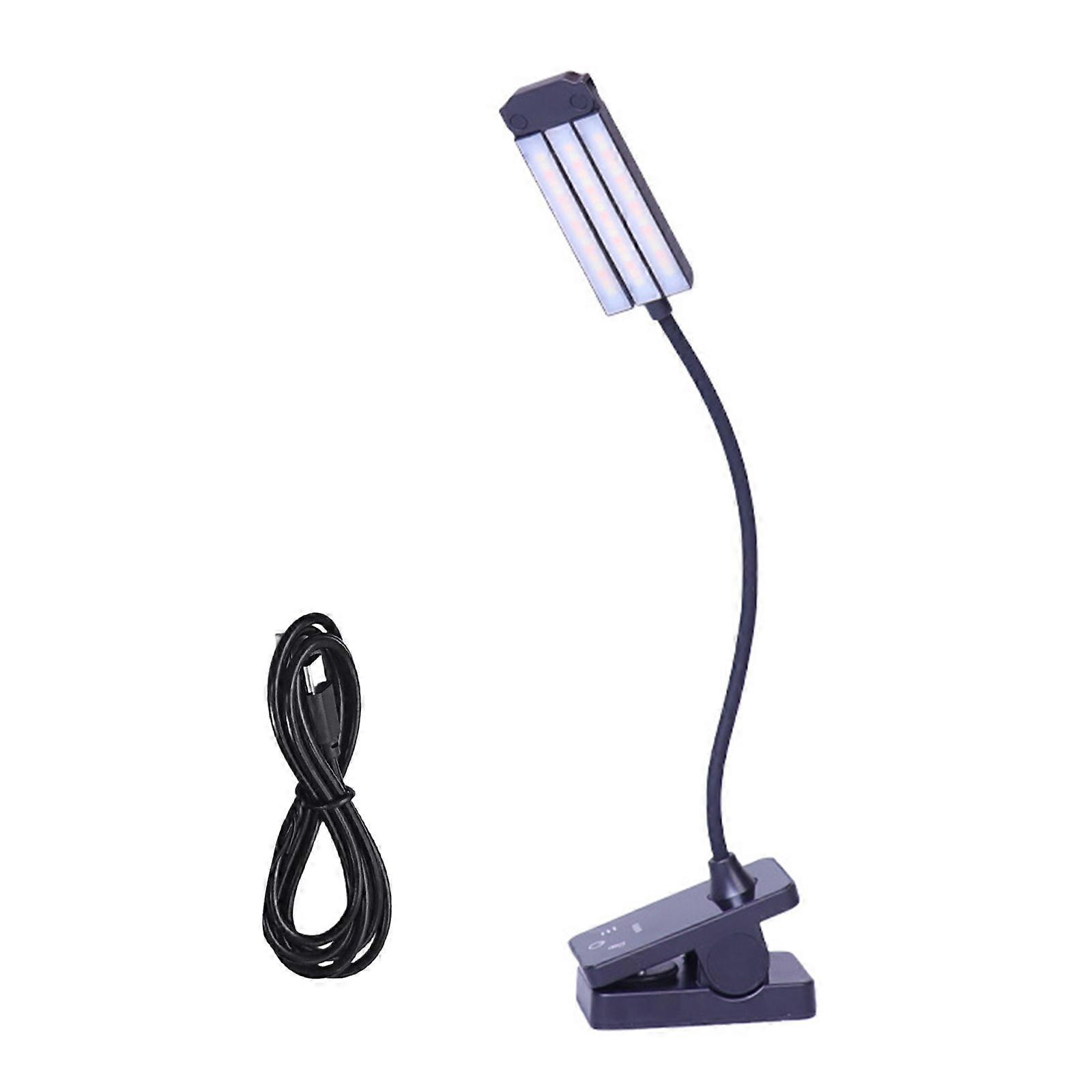 3 Head LED Reading Light Rechargeable LED Book Light Eye Protection Desk Lamp Adjustable Small Desk Lamp Lighting Multicolor