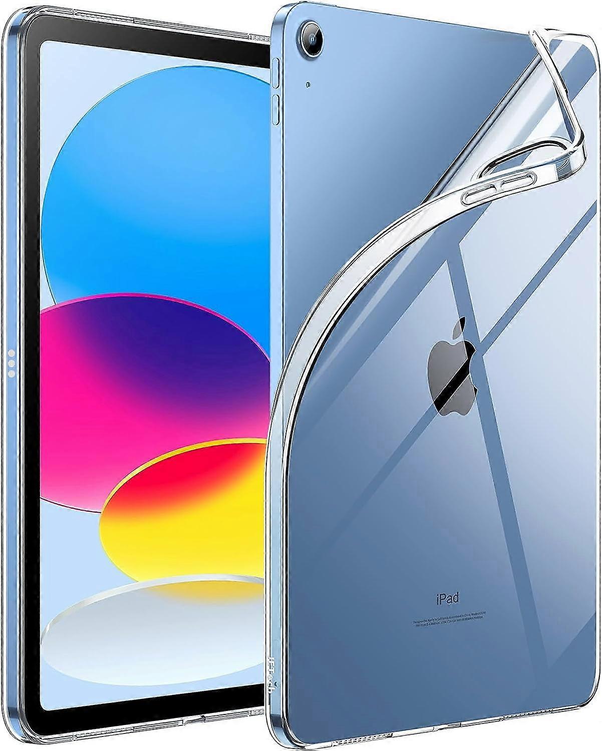 Case for compatible with iPad 10 (10.9-Inch, 2022 Model, 10th Generation), Soft TPU Transparent Slim Shockproof Tablet Cover