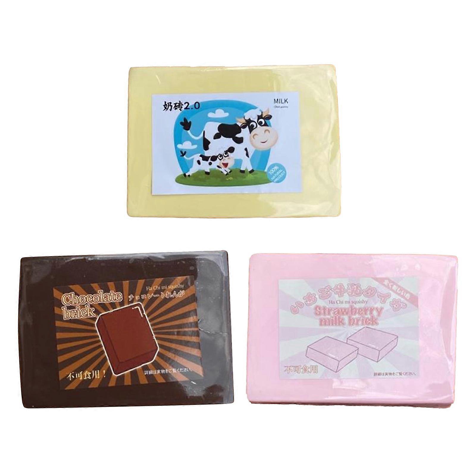 Novelty Butter Shape Squeeze Toy Yellow Soft Bounce Venting Toy Rebounding Maltose Soft Butter Squeeze Toy Photo Props Multicolor