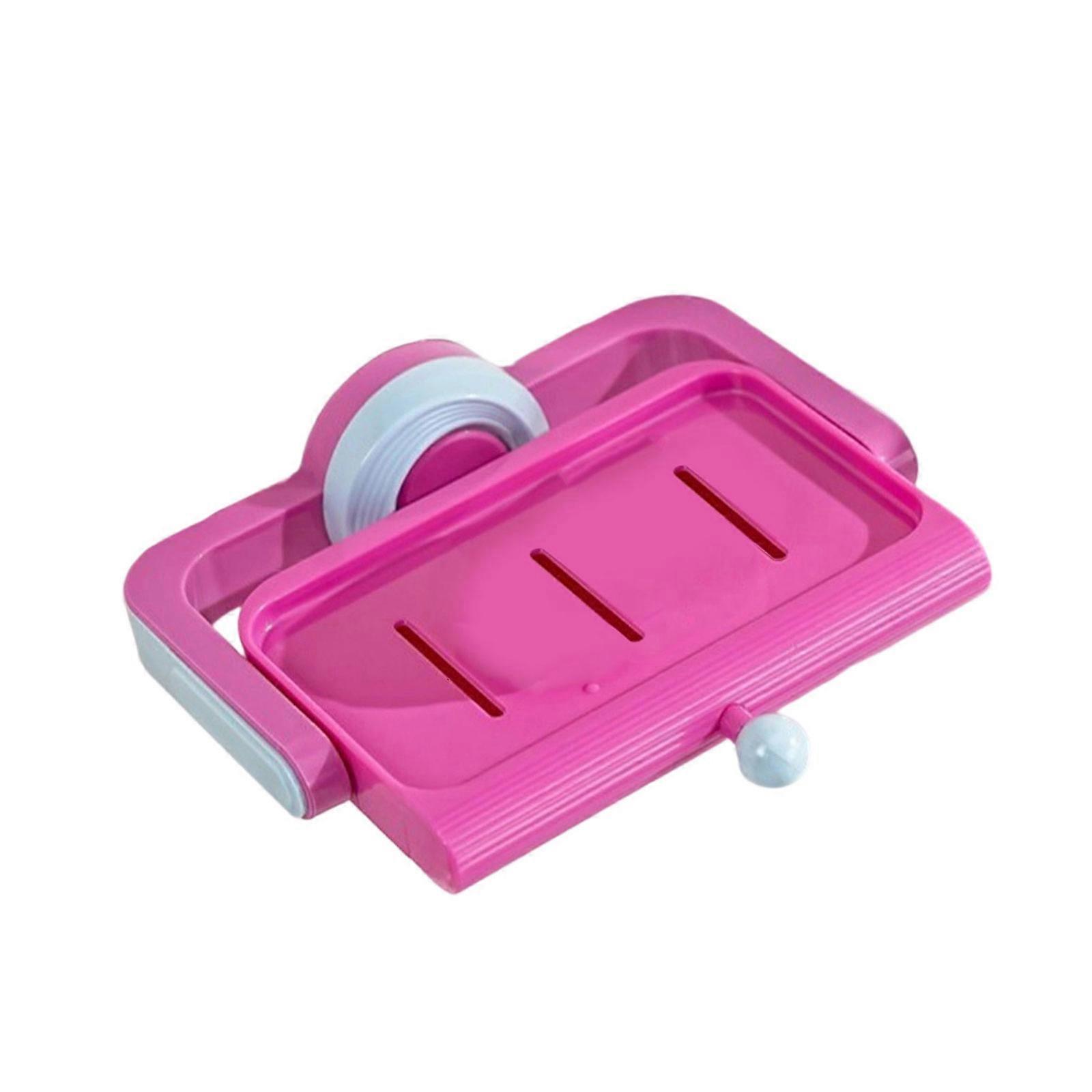 Soap Dish Suction Cup Soap Holder with Drain Easy Installs Not Need Drilling Soap Container for Bathroom and Kitchen  Pink And Blue