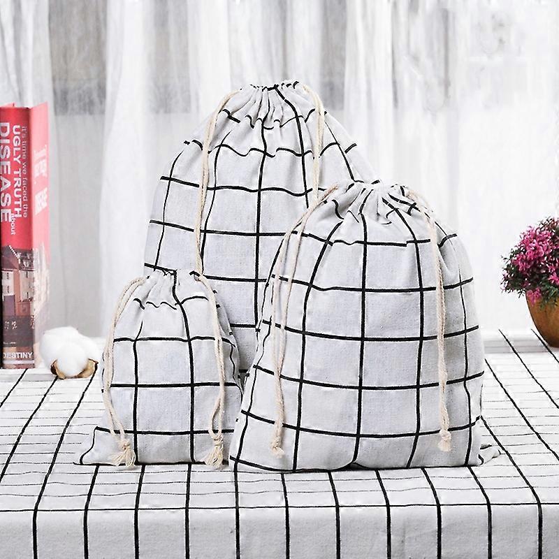 Cotton Linen Drawstring Pocket Sundries Storage Bag, Specification: Small+Medium+Large