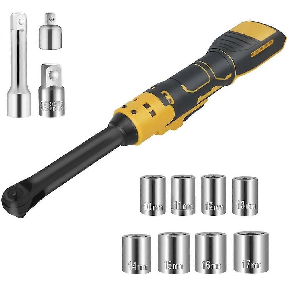 3/8" Cordless Ratchet Wrench for 20V Battery,74Ft-Lbs,0-450RPM Variable Speed Trigger, 3" Extension Bar,Extended 6" Head
