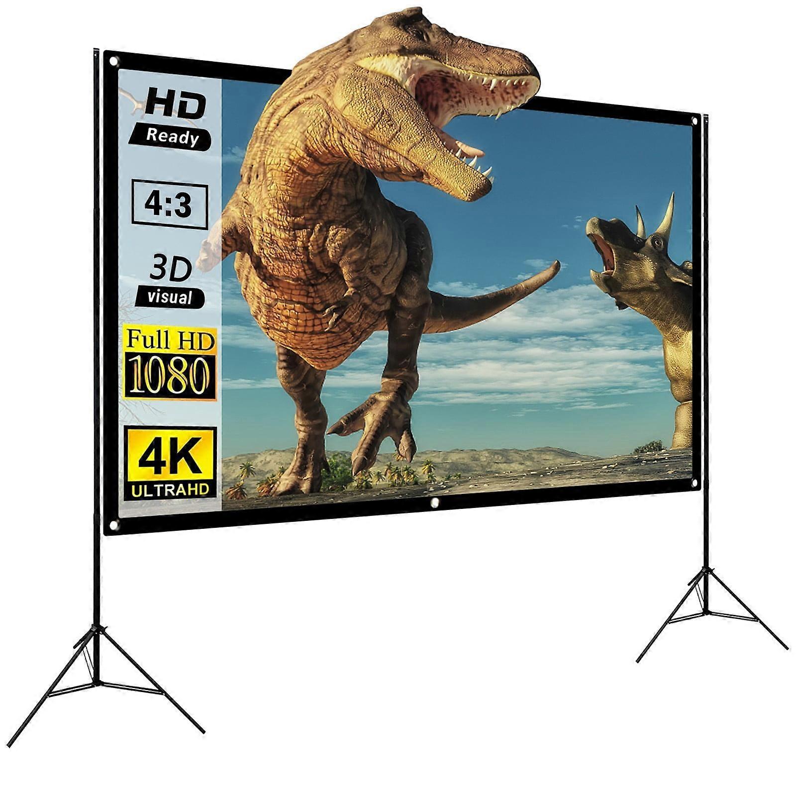 Projector Screen Projection Movies Screen HD Foldable AntiCrease Portable For Home Outdoor Indoor Support Double Sided