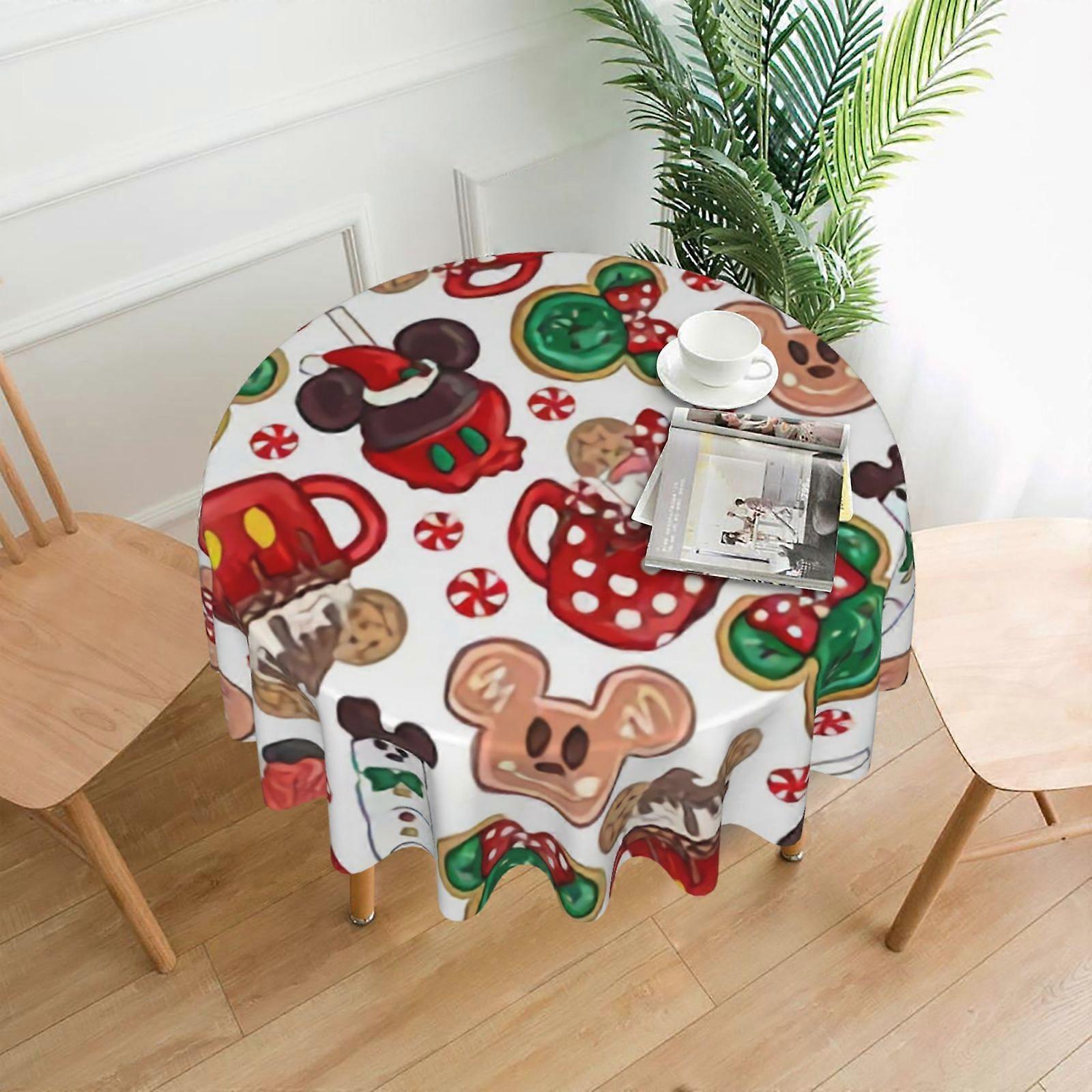 Mickey Mouse Rectangular Tablecloth, Water Resistance Antiwrinkle Spillproof Soft Fabric, 60in, compatible with dining room, parties, holiday dinners