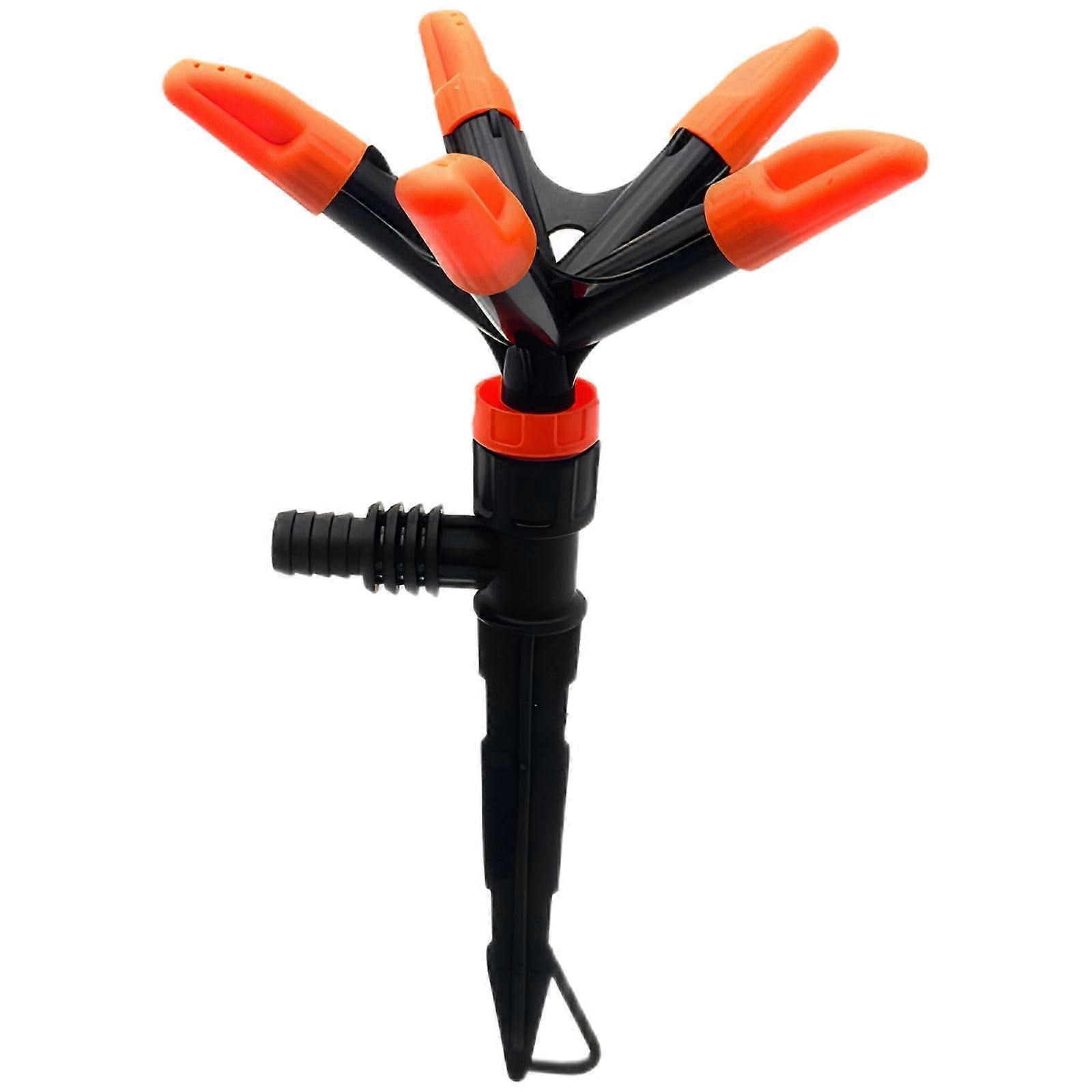 Lawn Sprinkler Automatic Rotating Garden Irrigation System with 5 Heads and Hose Connection