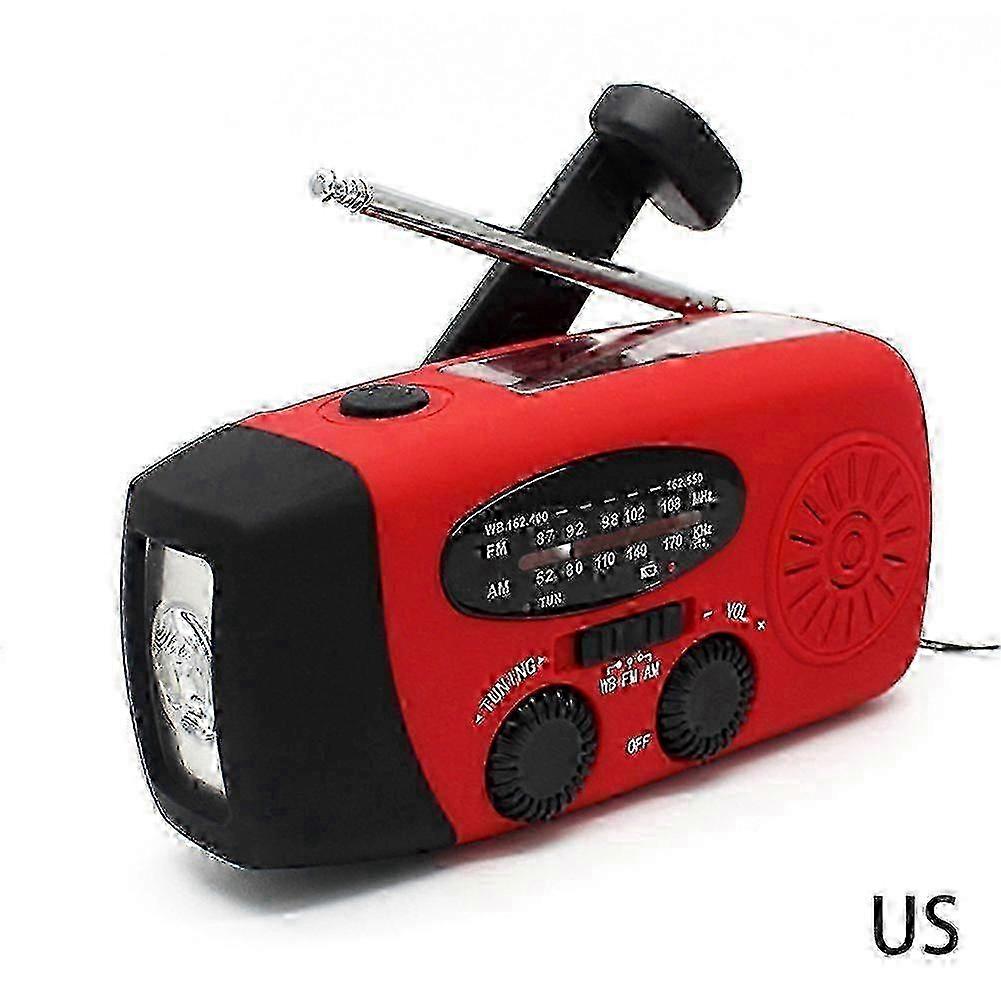 Portable Solar Radio with Hand Crank for Outdoor Adventures and Emergency: AM/FM/NOAA Weather Radio, SOS Alarm, and LED Flashlight