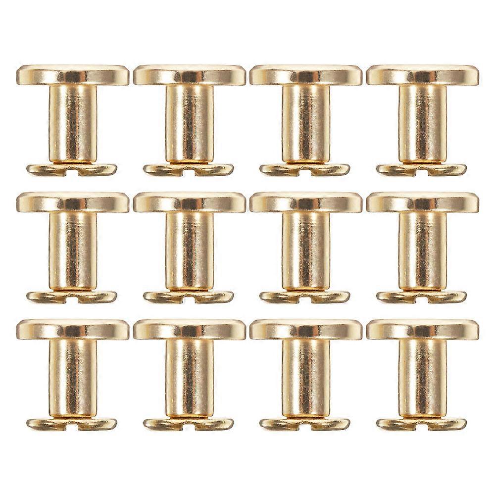 Binding Screws Zinc Alloy for Handbook Fastening 12Pcs Golden Binding Set